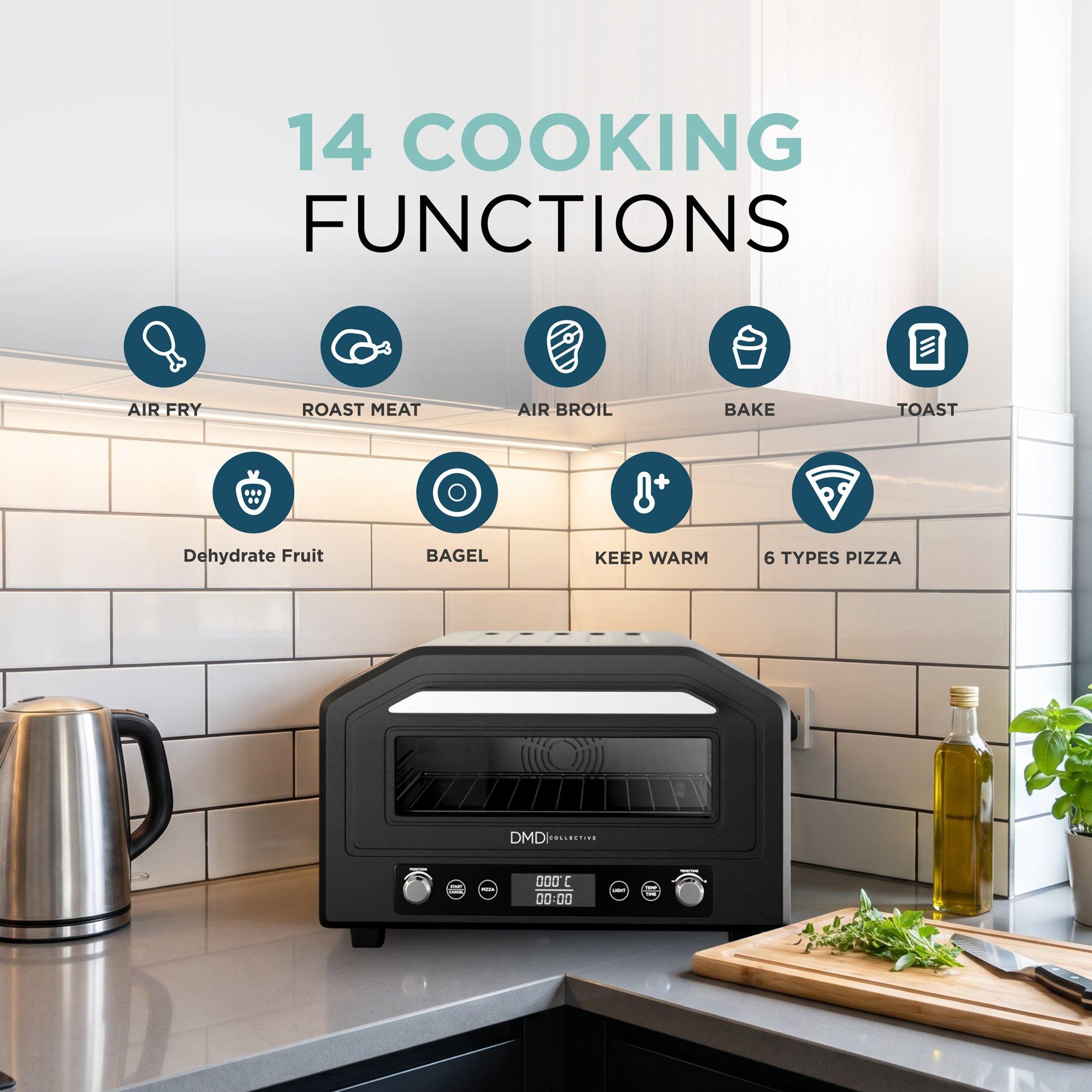 Black - DMD Collective - Electric Pizza Oven & Air Fryer Combo - 3