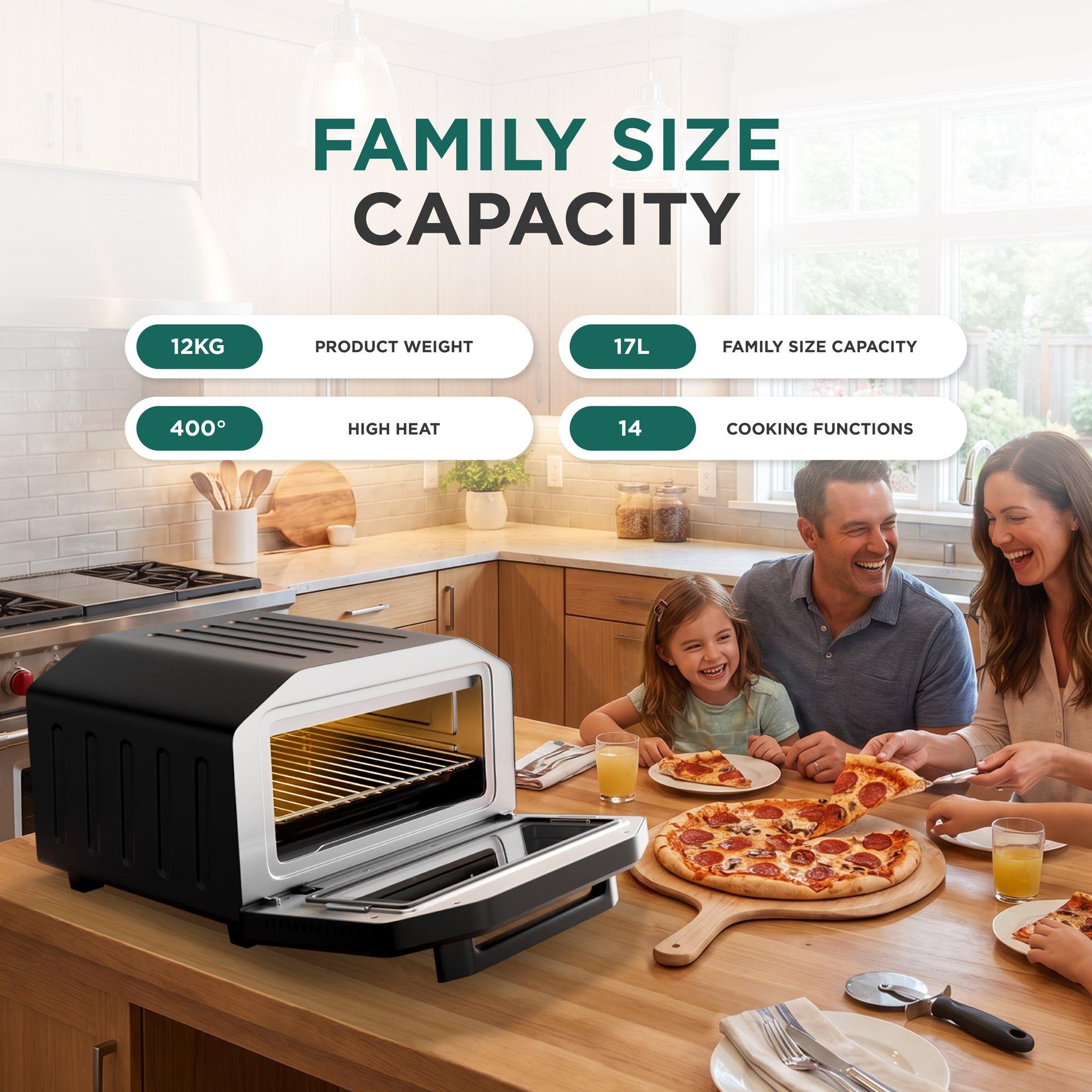 Black - DMD Collective - Electric Pizza Oven & Air Fryer Combo - 4