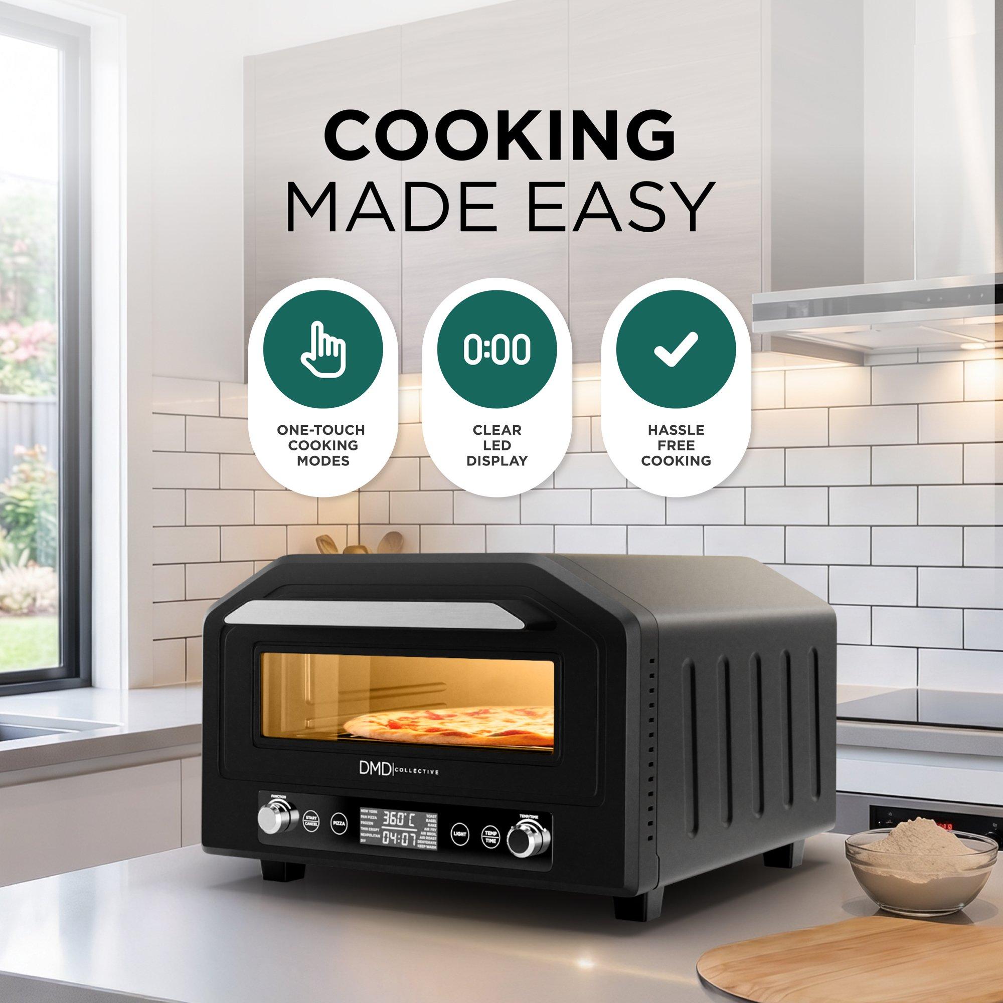 Black - DMD Collective - Electric Pizza Oven & Air Fryer Combo - 7
