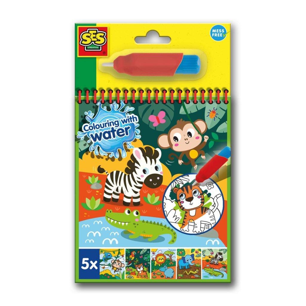SES Creative - Safari Colouring with Water Book - Activity Book with Refillable Brush - Image 2