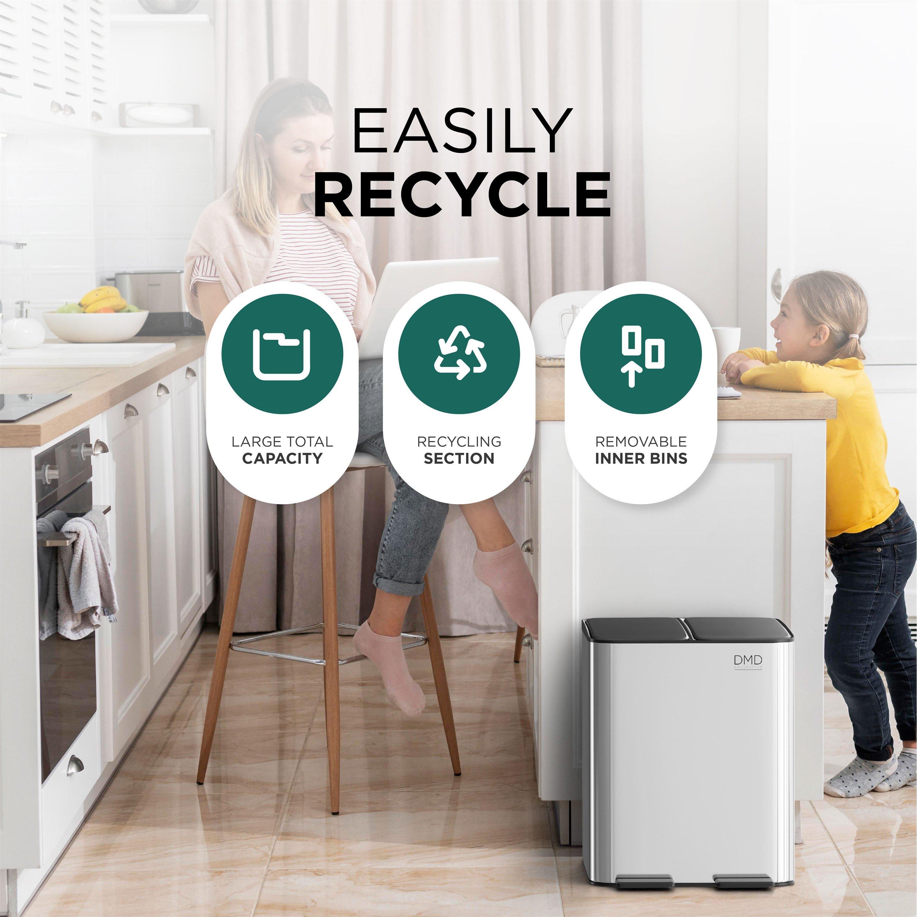 Stainless Steel - DMD Collective - 2x15L Dual Stainless Steel Bin - 3