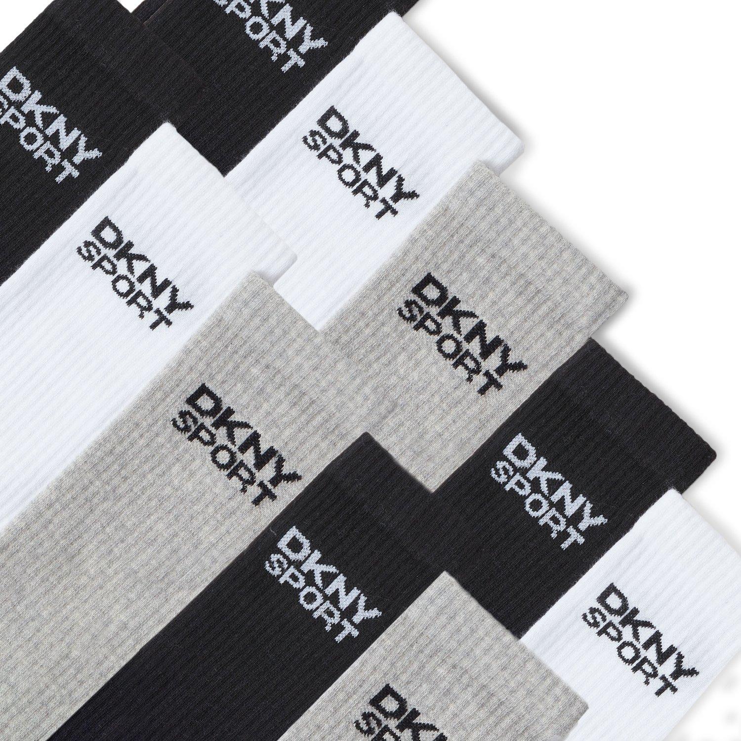 Black/White/Gry - DKNY - DKNY Mens 10 pack Sports Socks Radde - 5