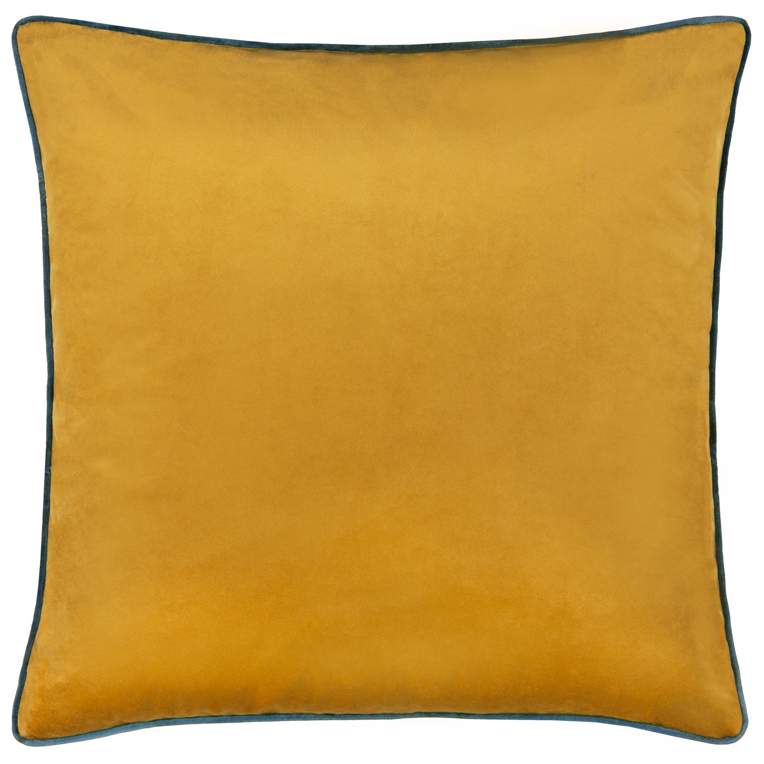 Ochre/Teal - Furn - Meridian Velvet Fibre Filled Cushion - 1