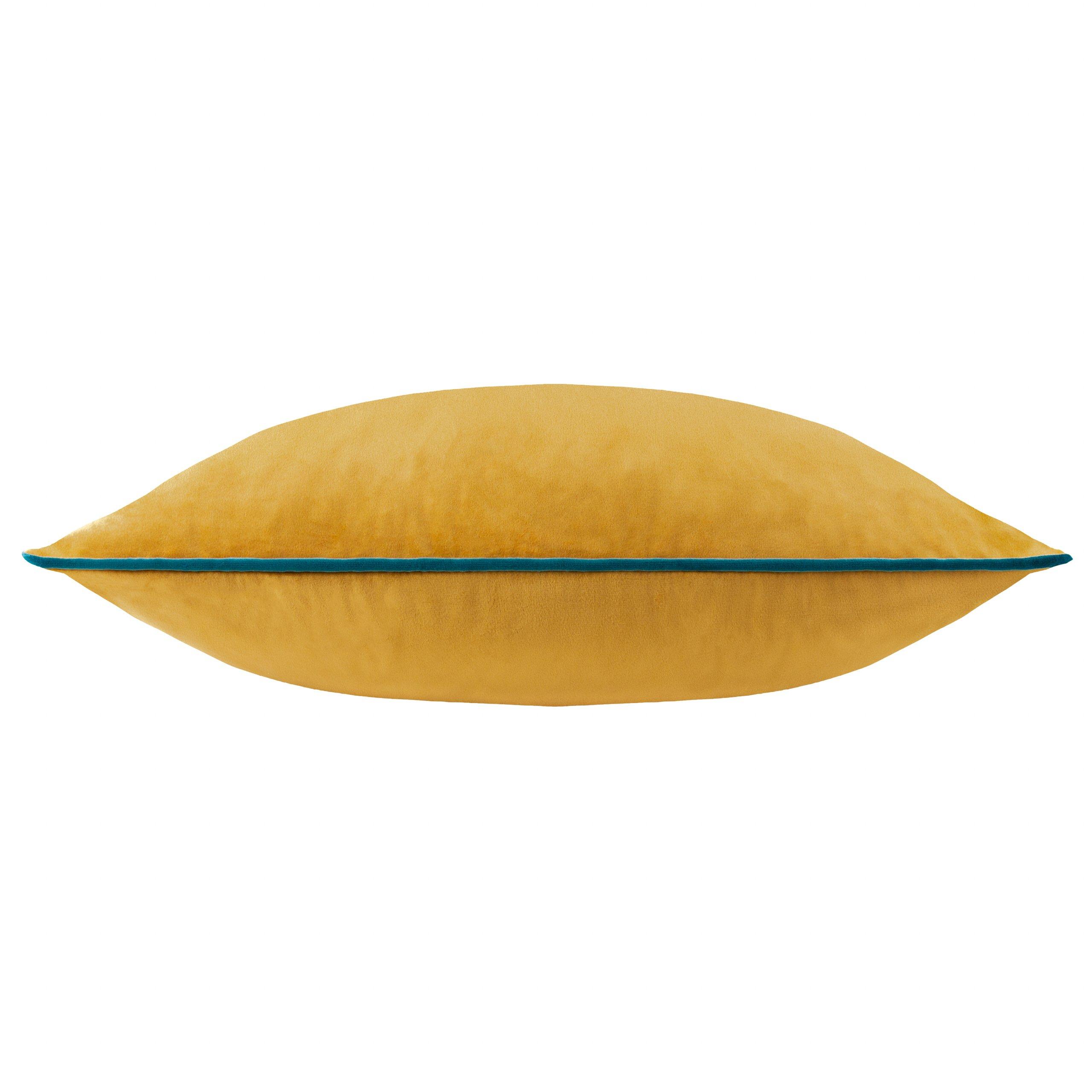 Ochre/Teal - Furn - Meridian Velvet Fibre Filled Cushion - 4