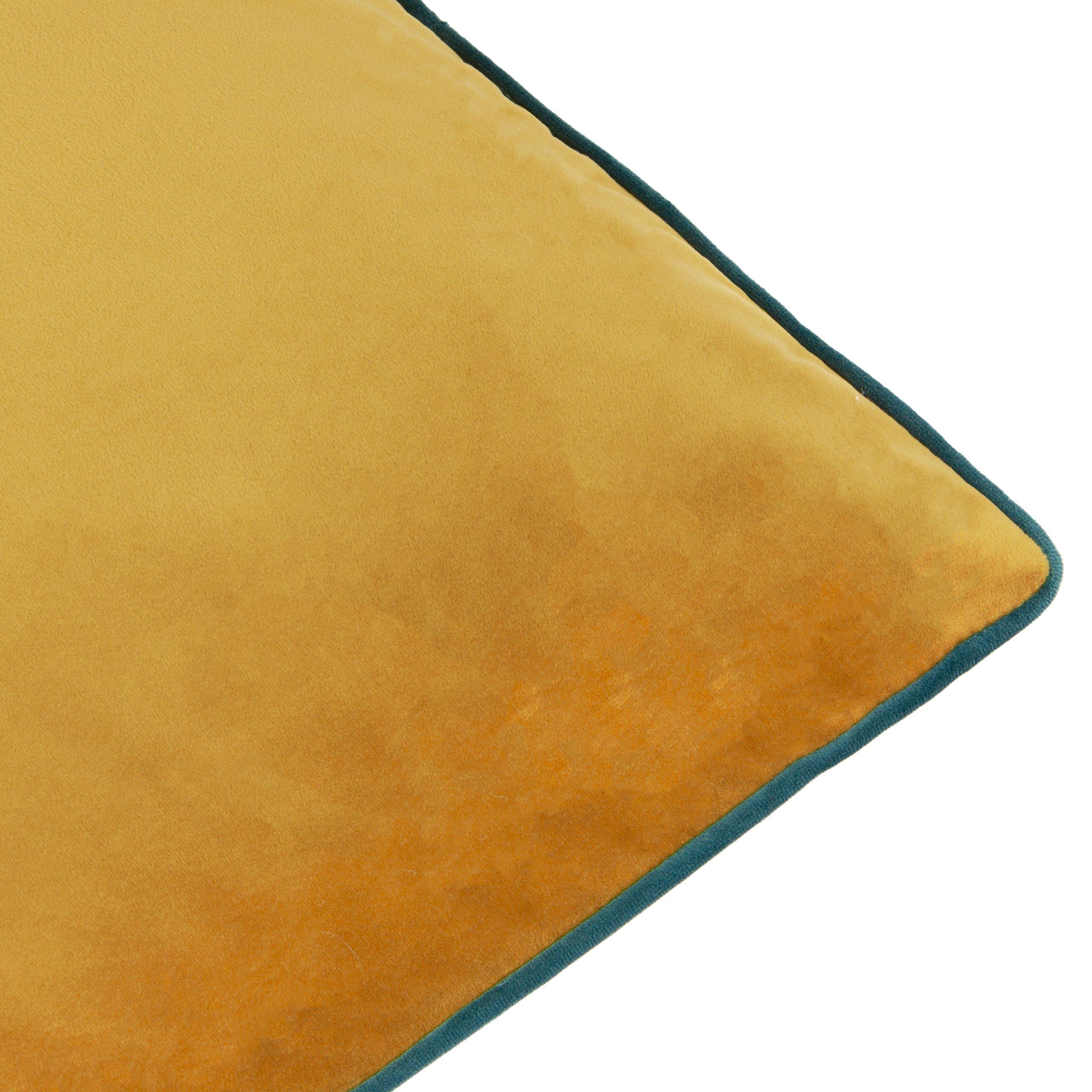 Ochre/Teal - Furn - Meridian Velvet Fibre Filled Cushion - 6
