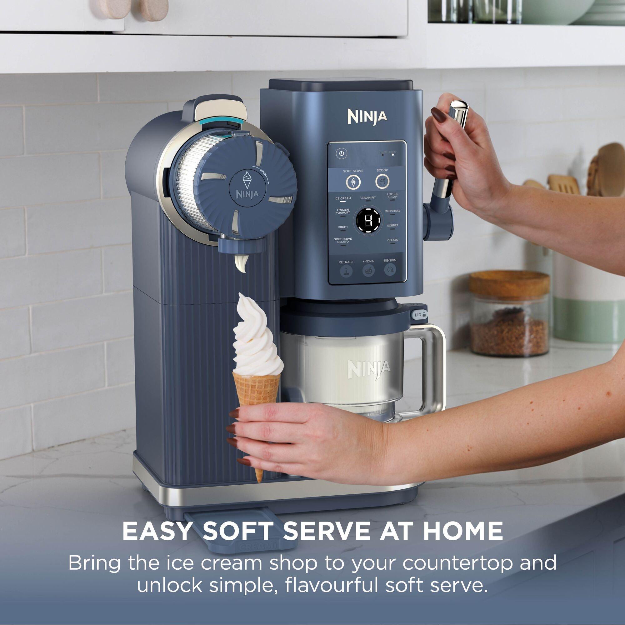 Navy - Ninja - CREAMi Scoop & Swirl 13-in-1 Ice Cream Maker - 10