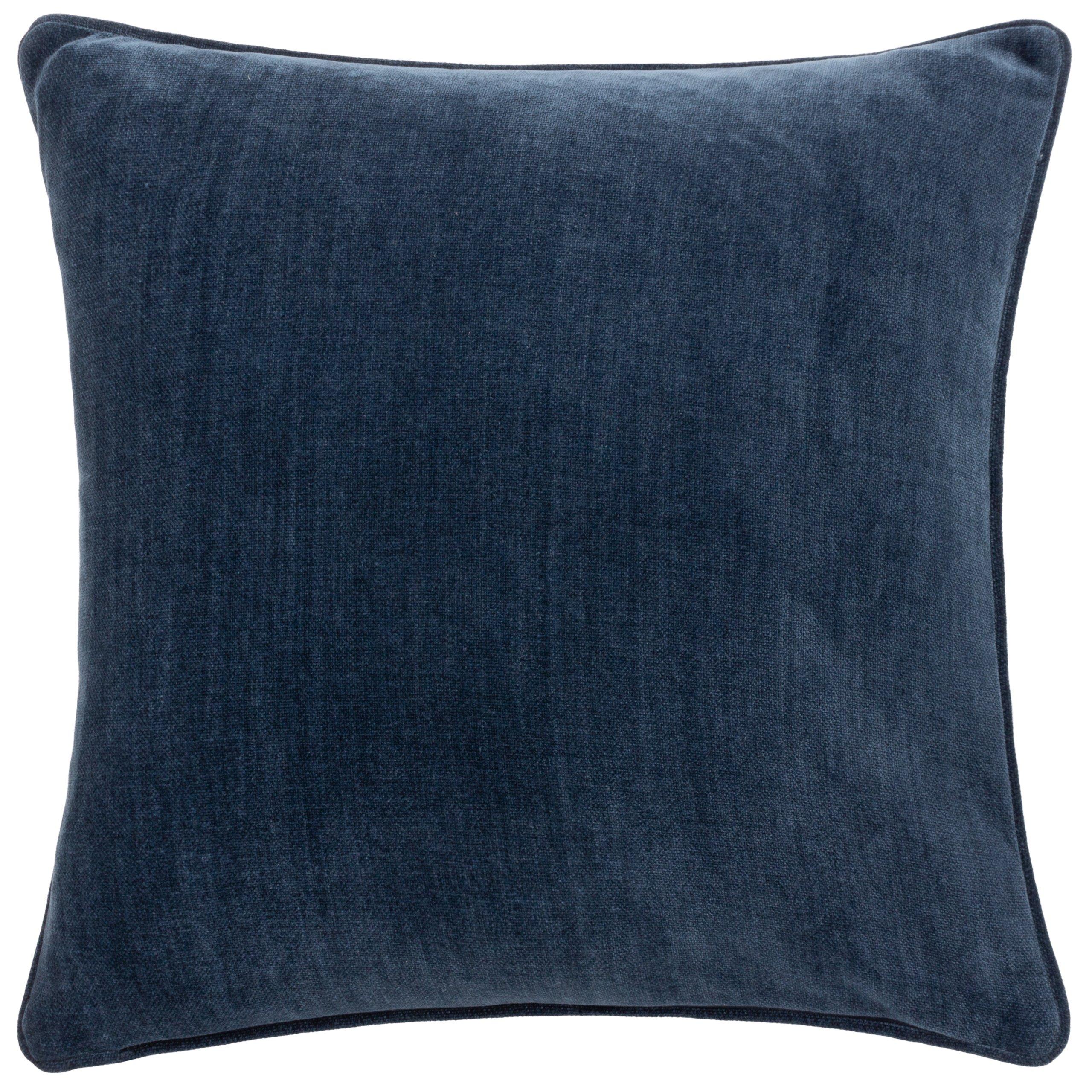 Navy - Yard - Heavy Chenille Piped Fibre Filled Cushion - 1