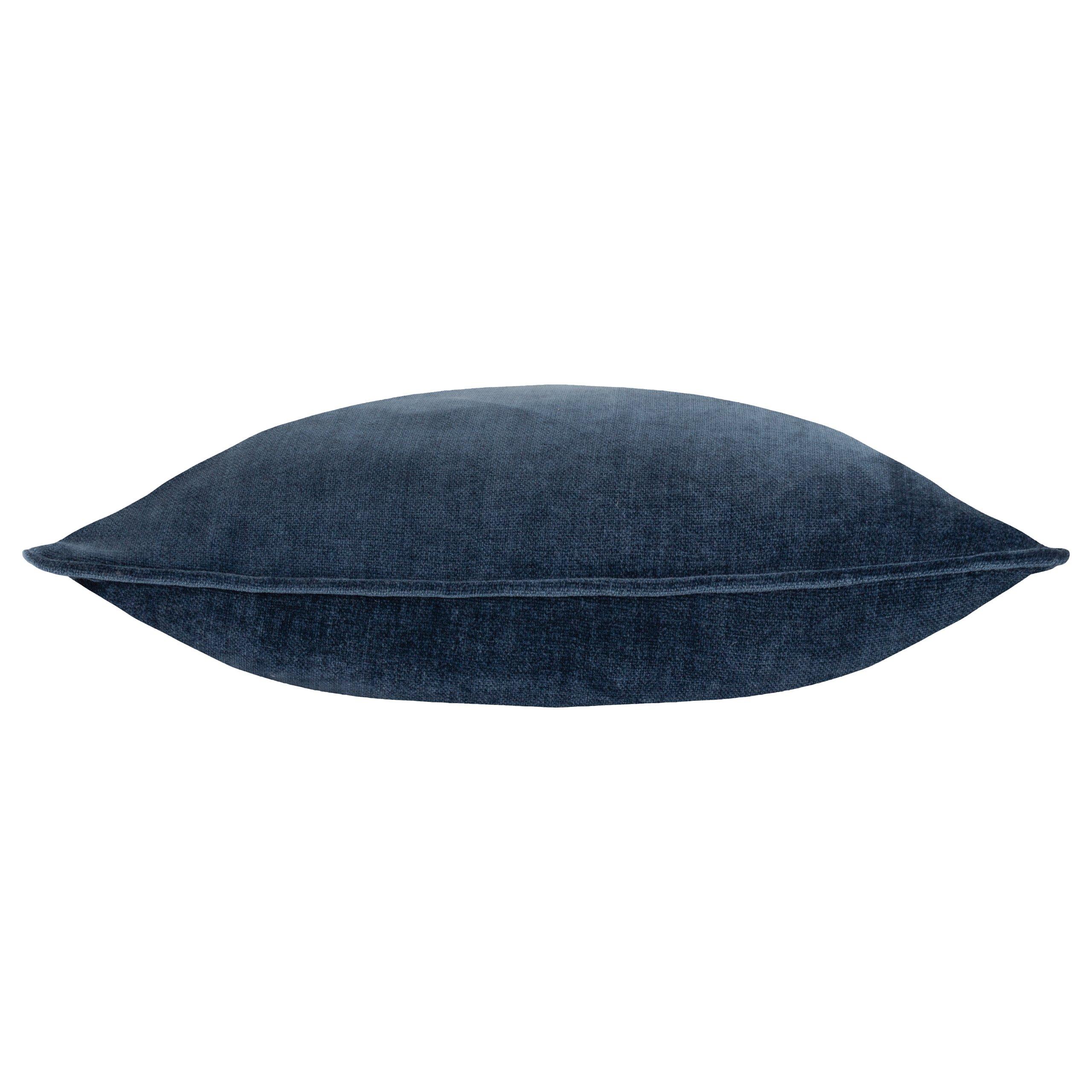 Navy - Yard - Heavy Chenille Piped Fibre Filled Cushion - 4