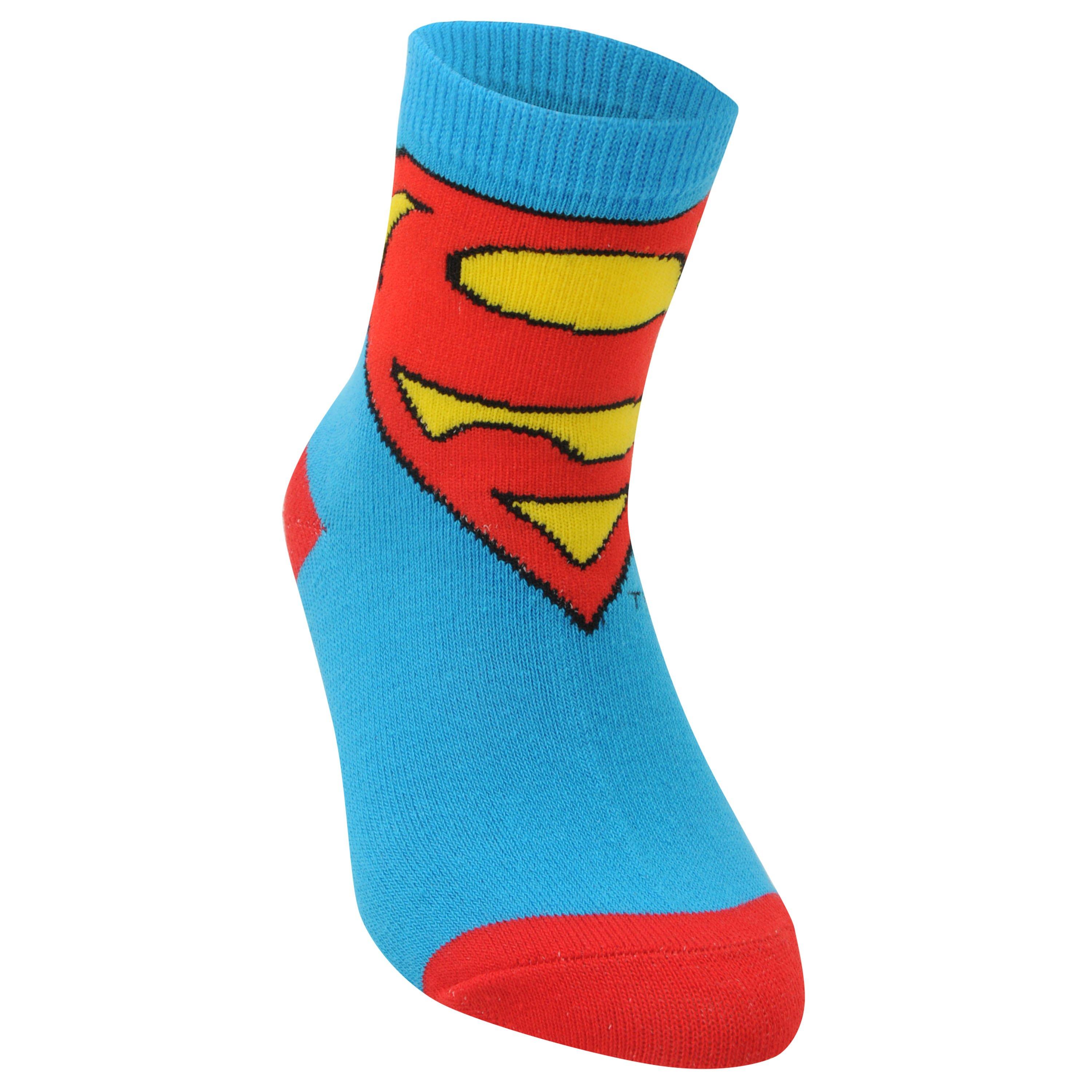 Multi - Character - DC Superman 3 Pack Crew Socks Junior - 2