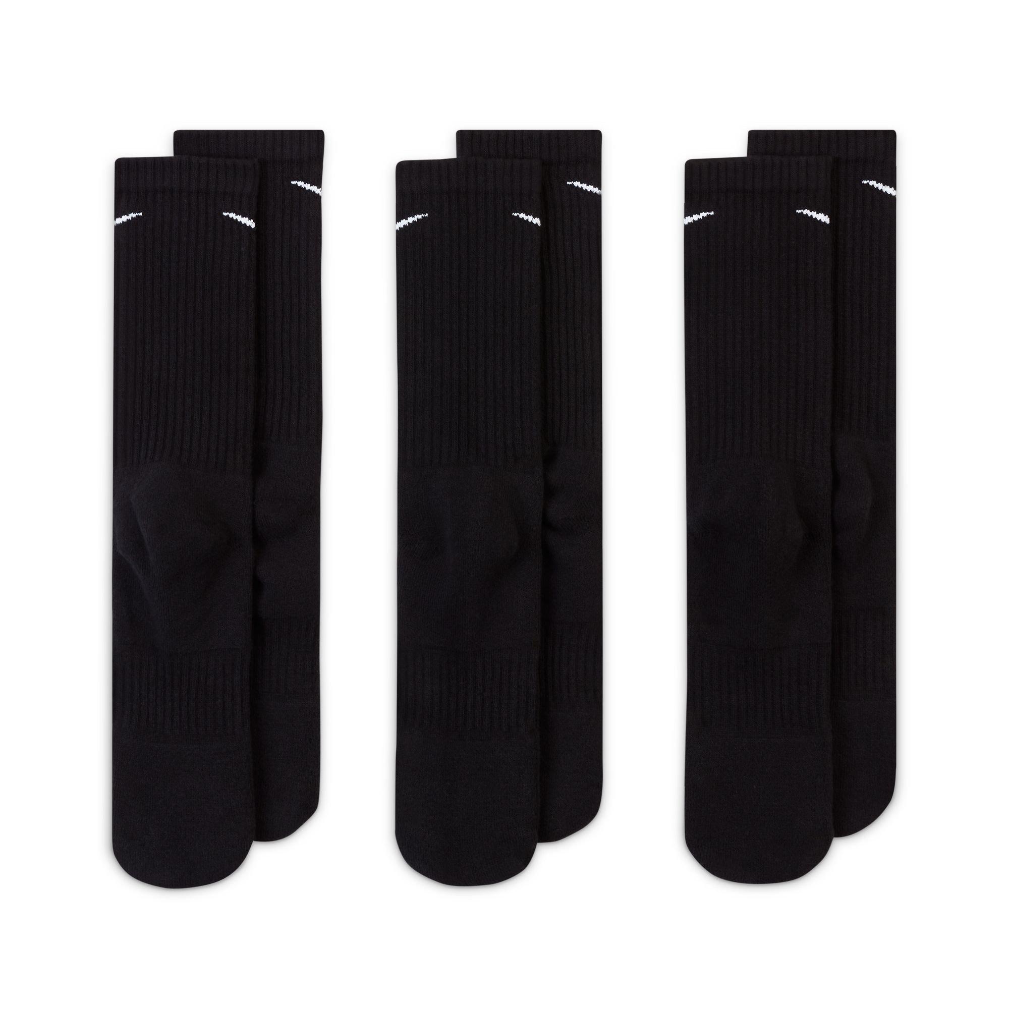 Black/White - Nike - Everyday Cushioned Training Crew Socks 3 Pack - 5