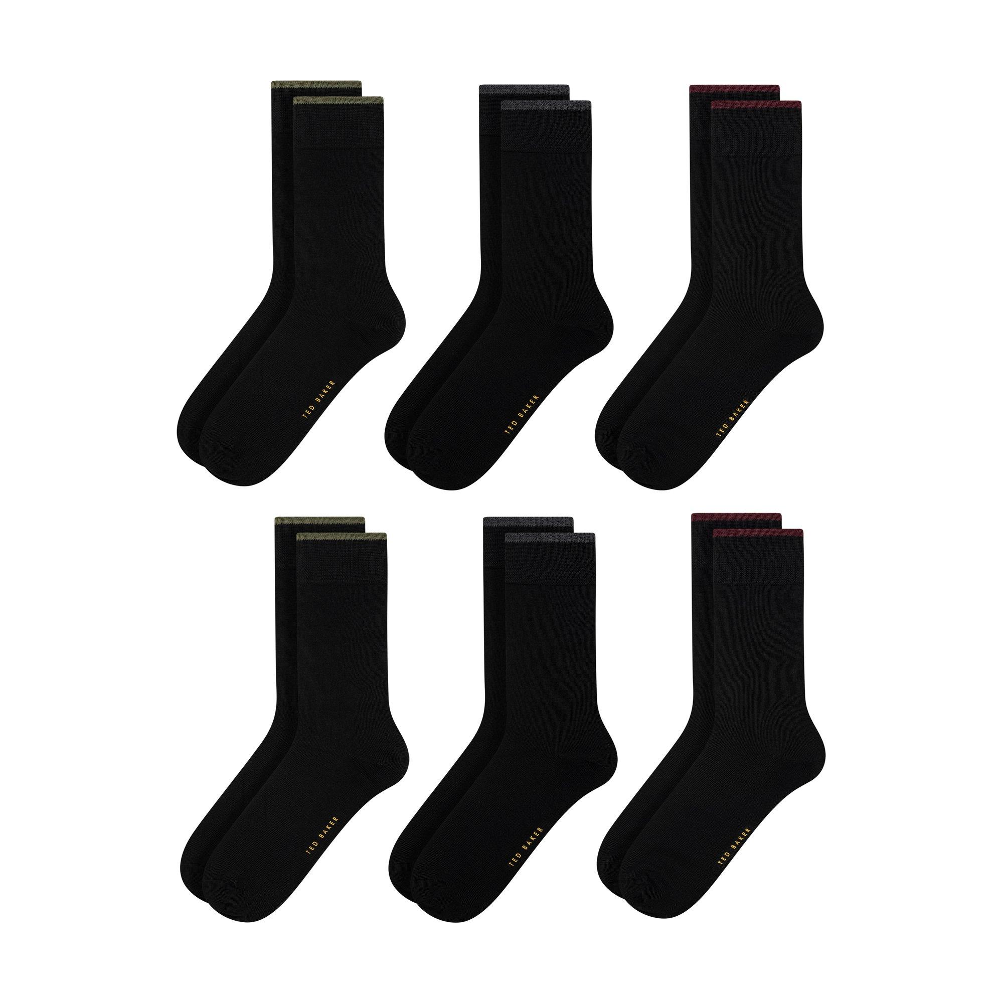 Blk/Blk/Blk - Ted Baker - Men's Formal Crew Socks - 2