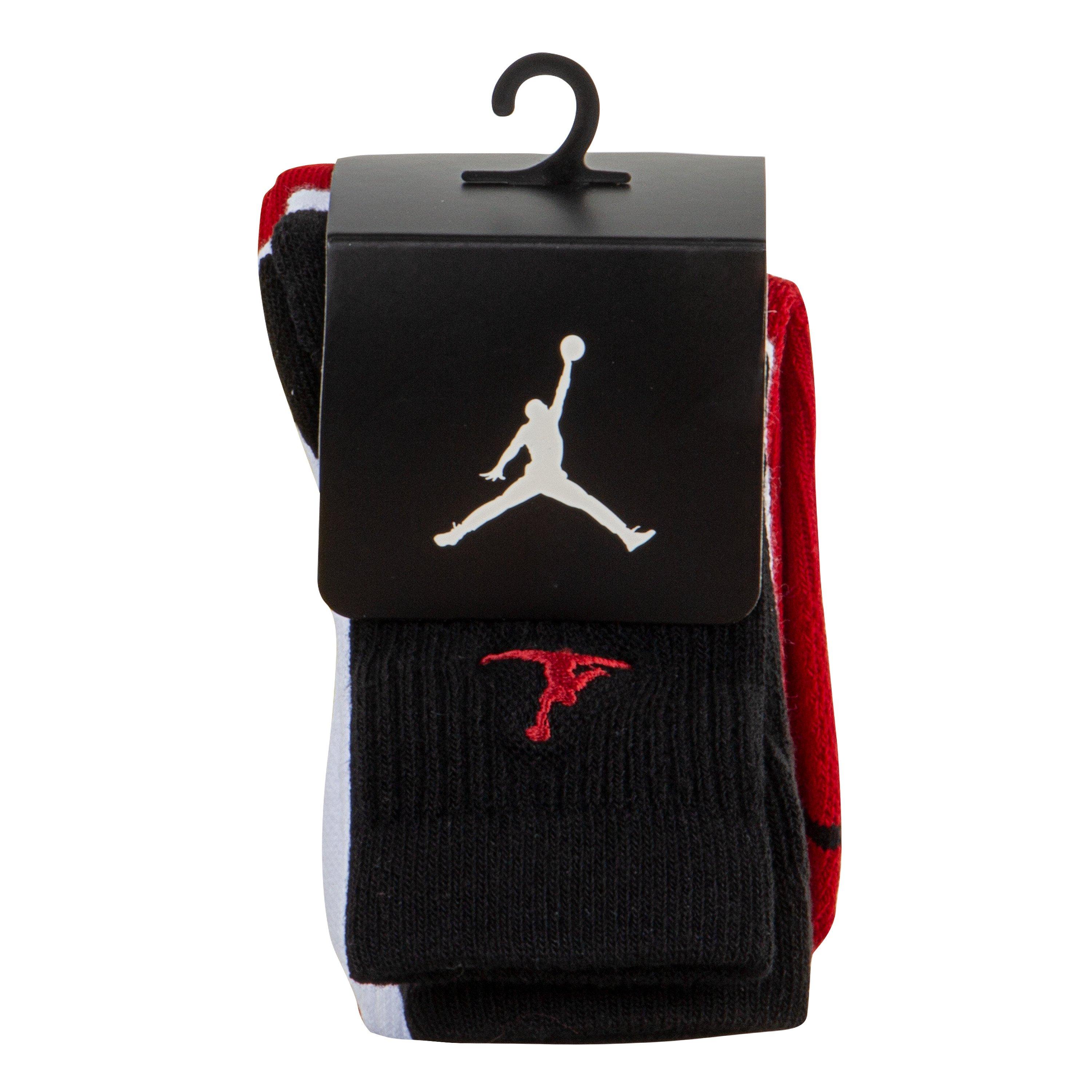 Gym Red - Air Jordan - 3 Pack Crew Socks Juniors - 7