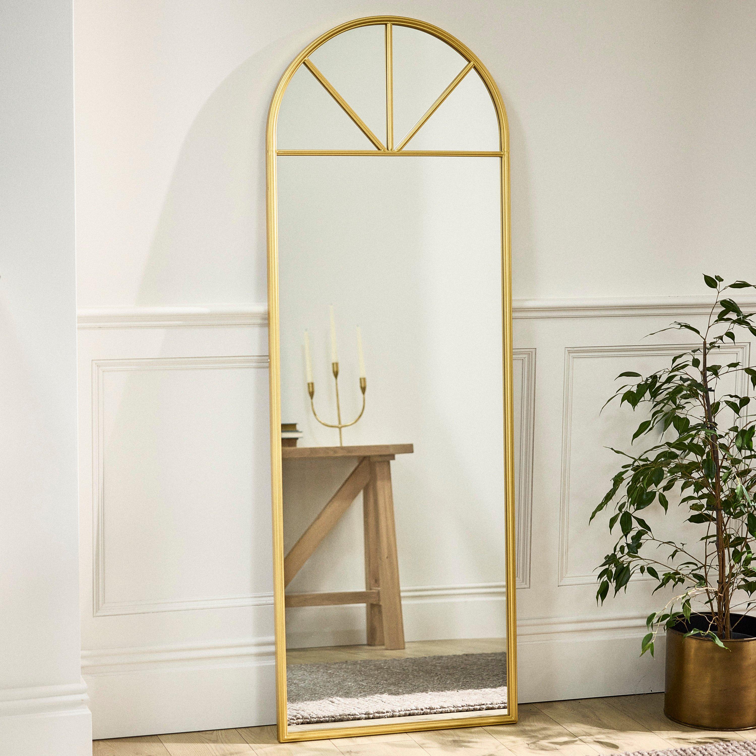 Dibor Alzac Tall Rounded Arch Mirror - Gold - 170cmx61cm