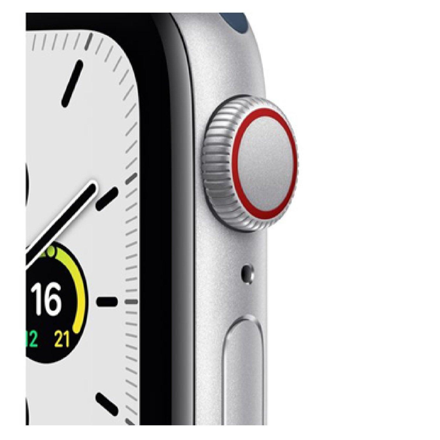 Blue - Apple - Watch SE Cellular - Silver Abyss Blue Sport 40mm - 2