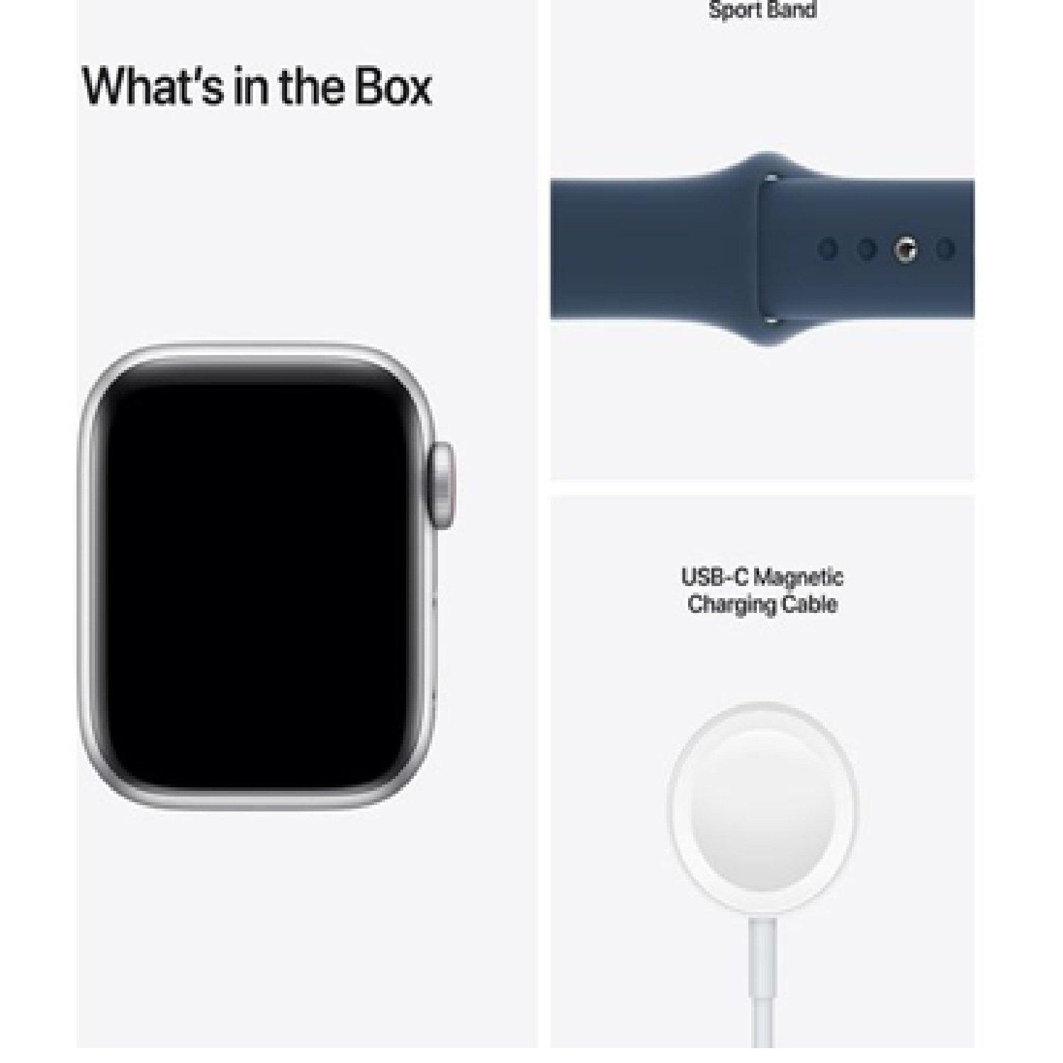 Blue - Apple - Watch SE Cellular - Silver Abyss Blue Sport 40mm - 4