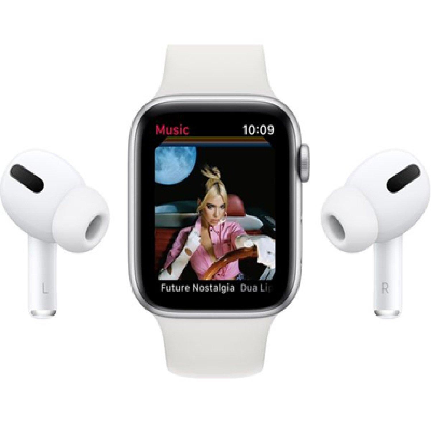 Silver - Apple - Watch SE Silver Platinum & Black Nike Sports Band - 2