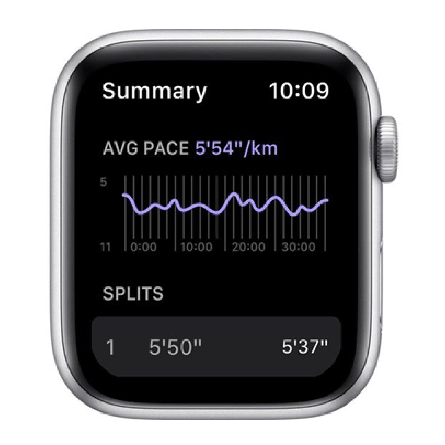 Silver - Apple - Watch SE Silver Platinum & Black Nike Sports Band - 3