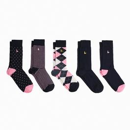 Jack Wills Bickleigh Multipack Socks 5 Pack