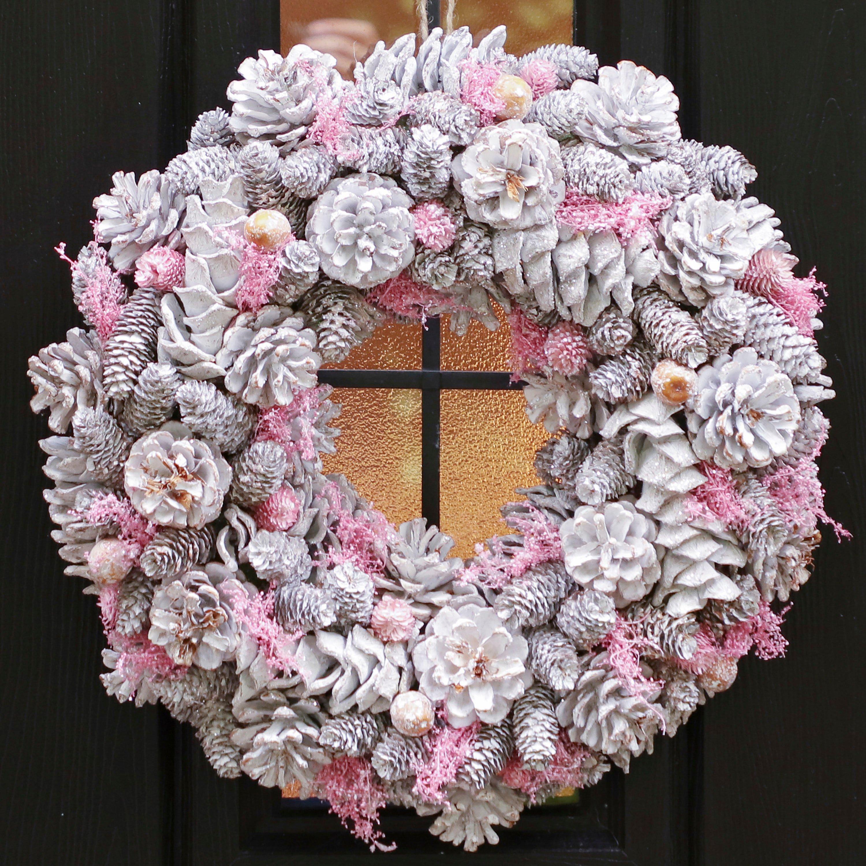 Dibor Amelia Heather Winter Wreath - 38Cm Pink