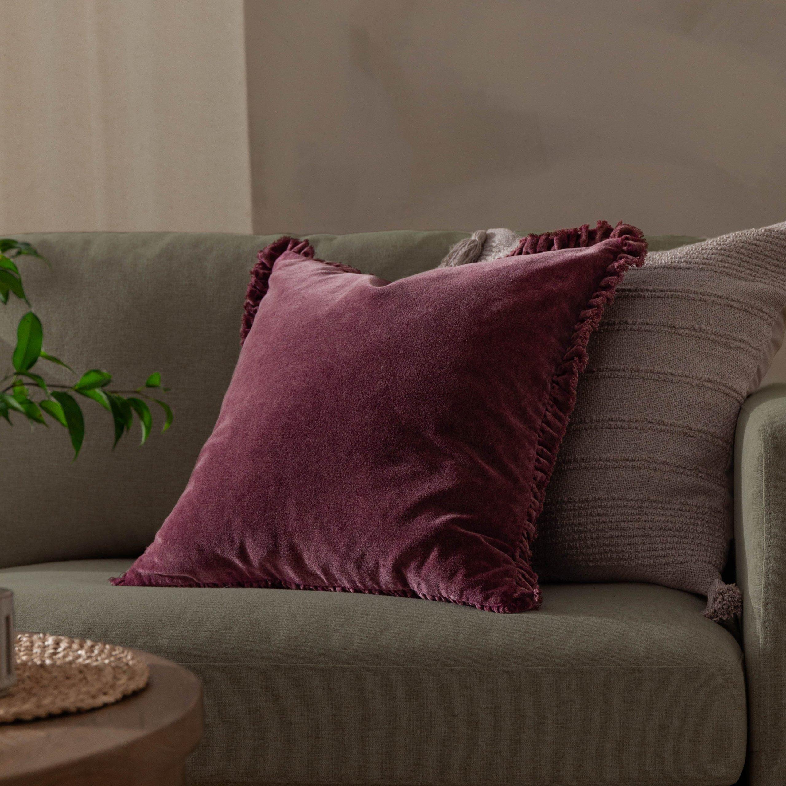 Burnt Red - Yard - Bertie Cotton Velvet Feather Filled Cushion - 2
