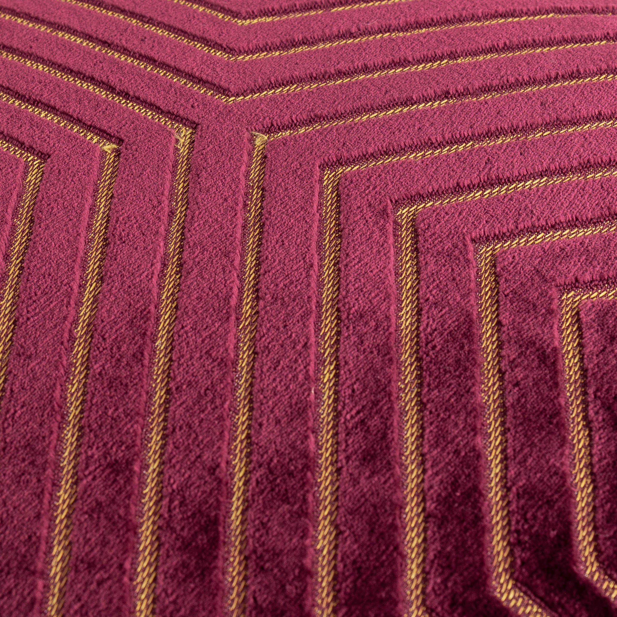 Burgundy - Paoletti - Evoke Cut Velvet Feather Filled Cushion - 6