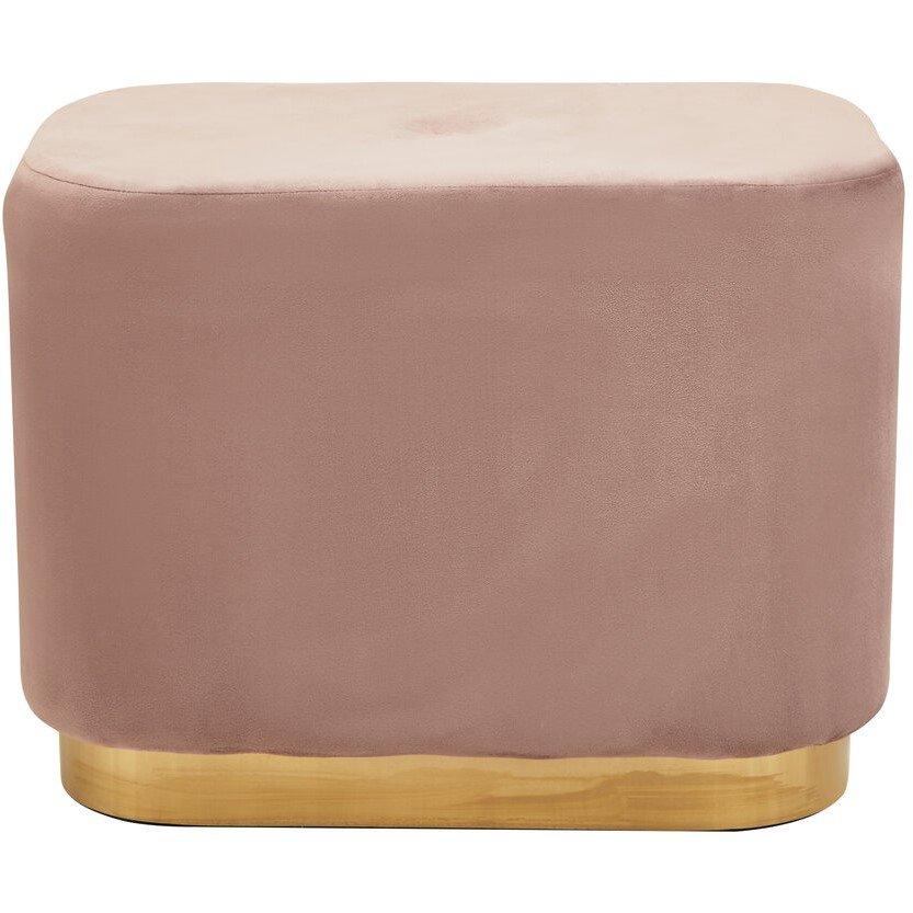 Pink - Interiors by Premier - Hartford Dusky Pink Stool With Matte Gold Base
