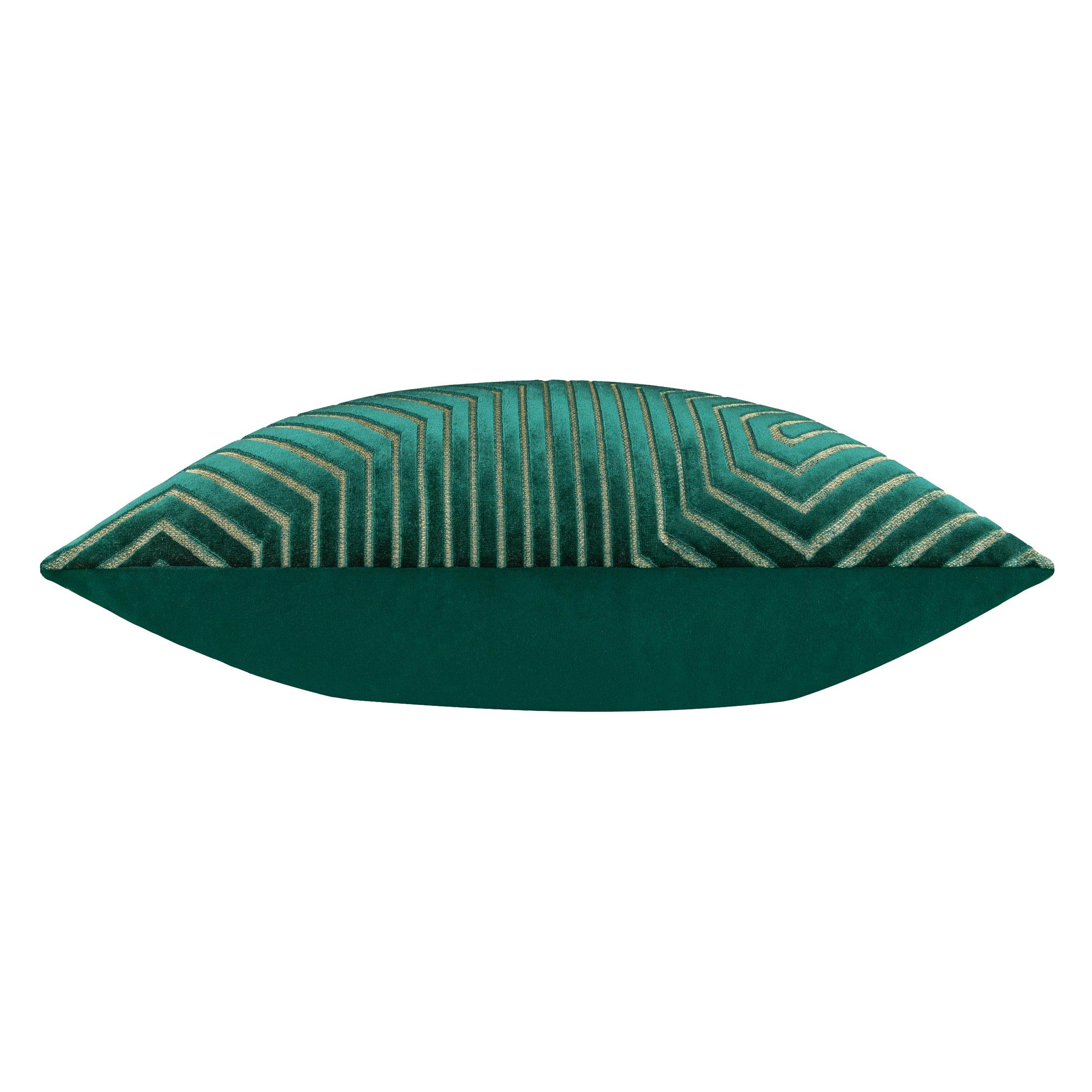 Emerald - Paoletti - Evoke Cut Velvet Feather Filled Cushion - 5