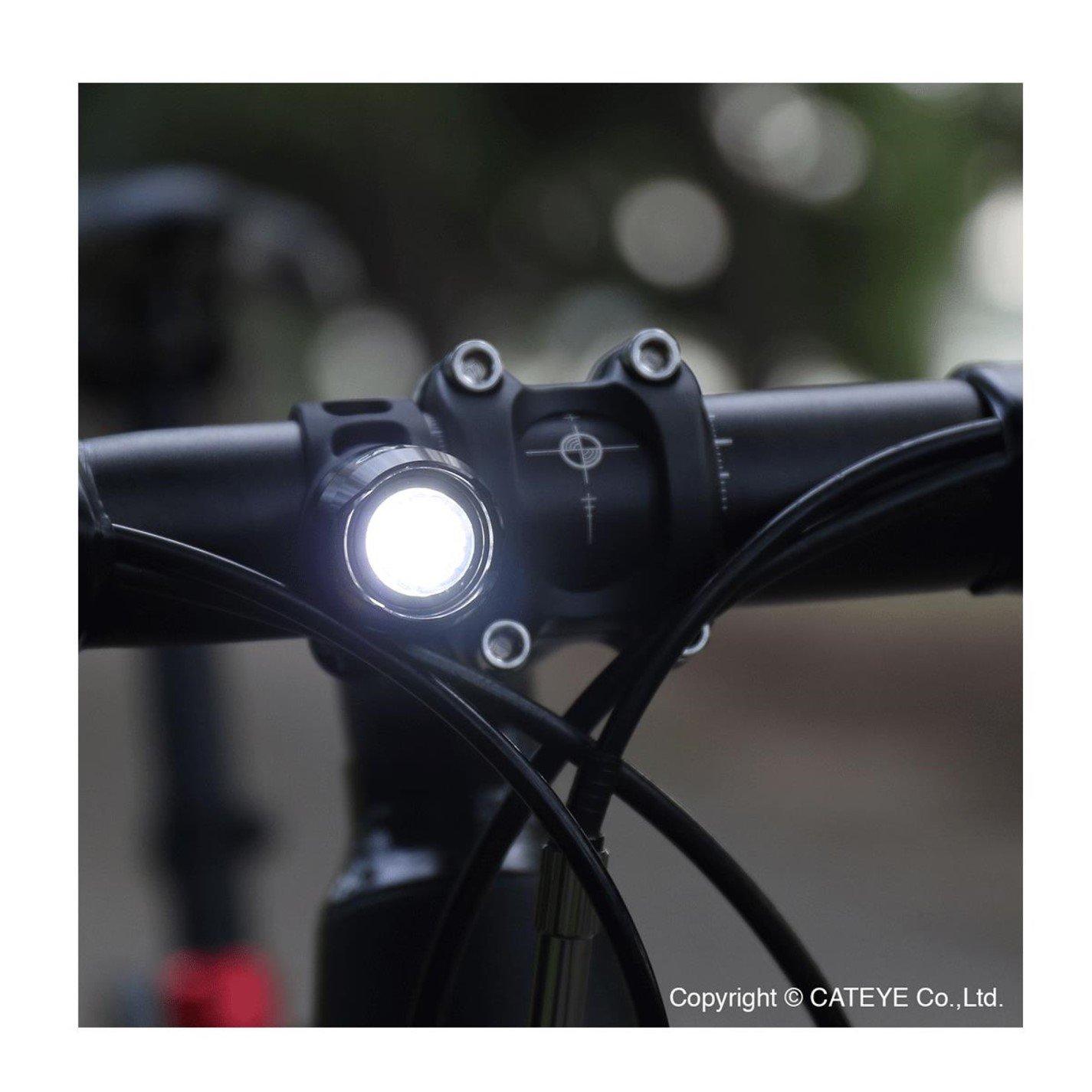 Polished Black - Cateye - ORB Rechargeable Bike Light Set - 6