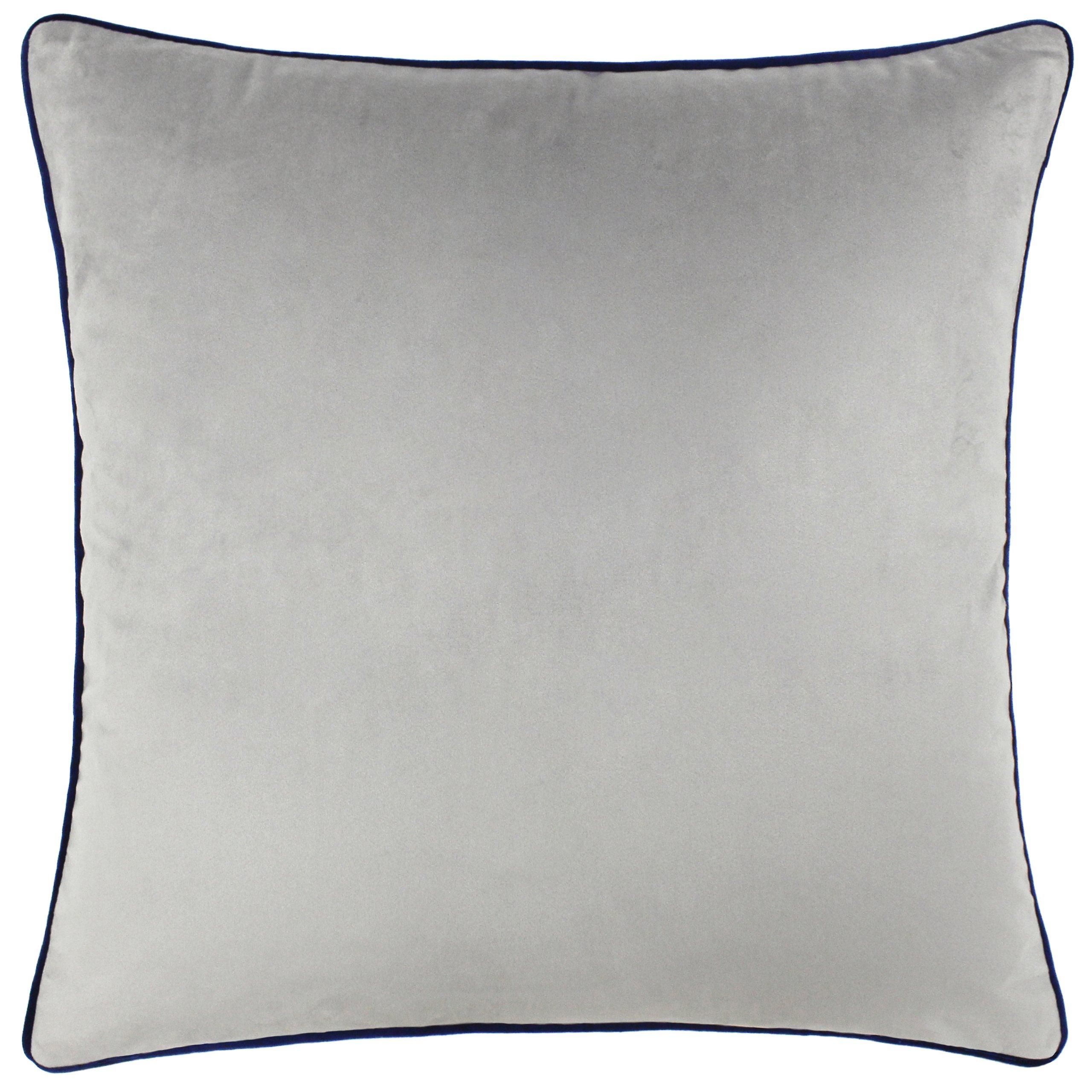 Silver/Navy - Furn - Meridian Velvet Fibre Filled Cushion - 3