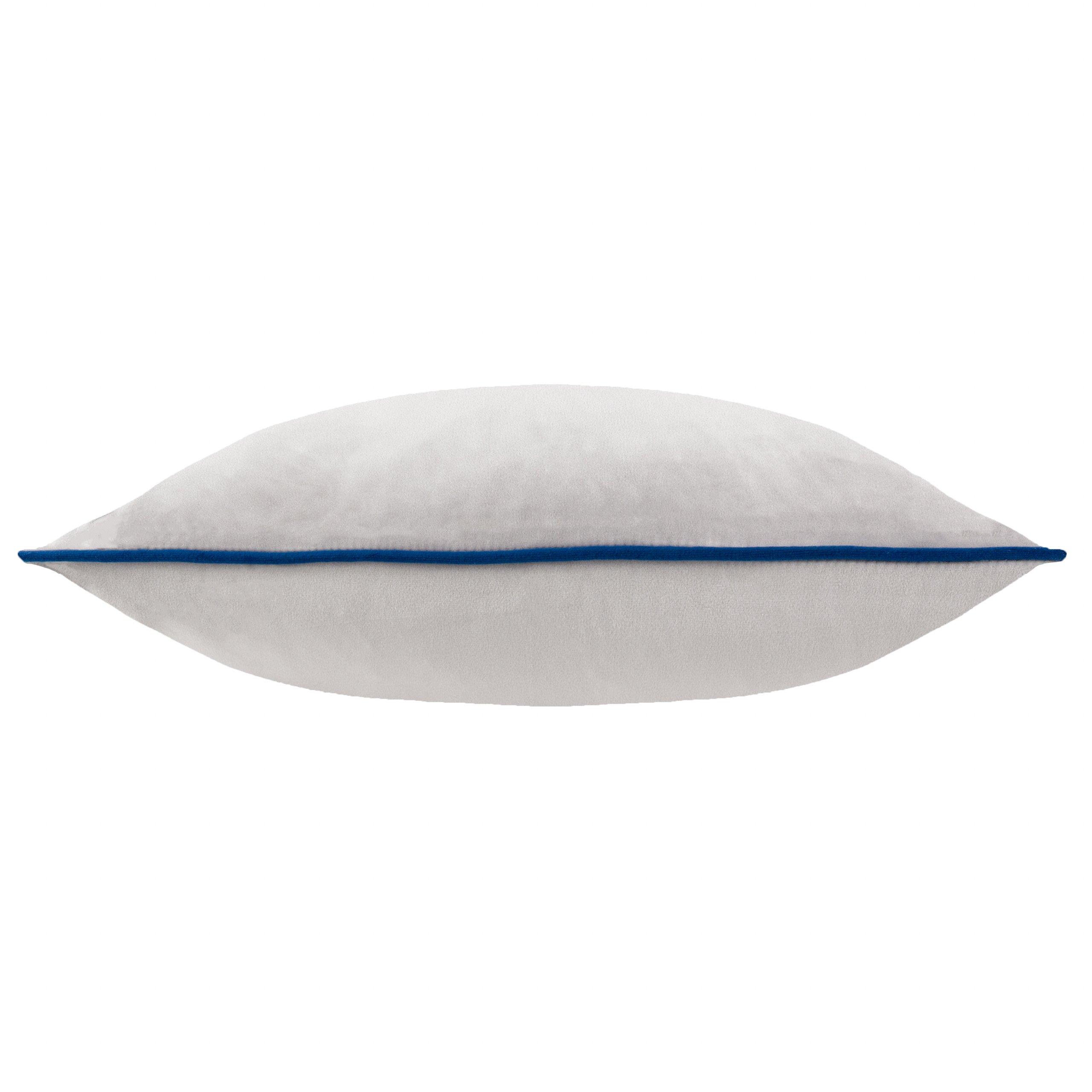 Silver/Navy - Furn - Meridian Velvet Fibre Filled Cushion - 4