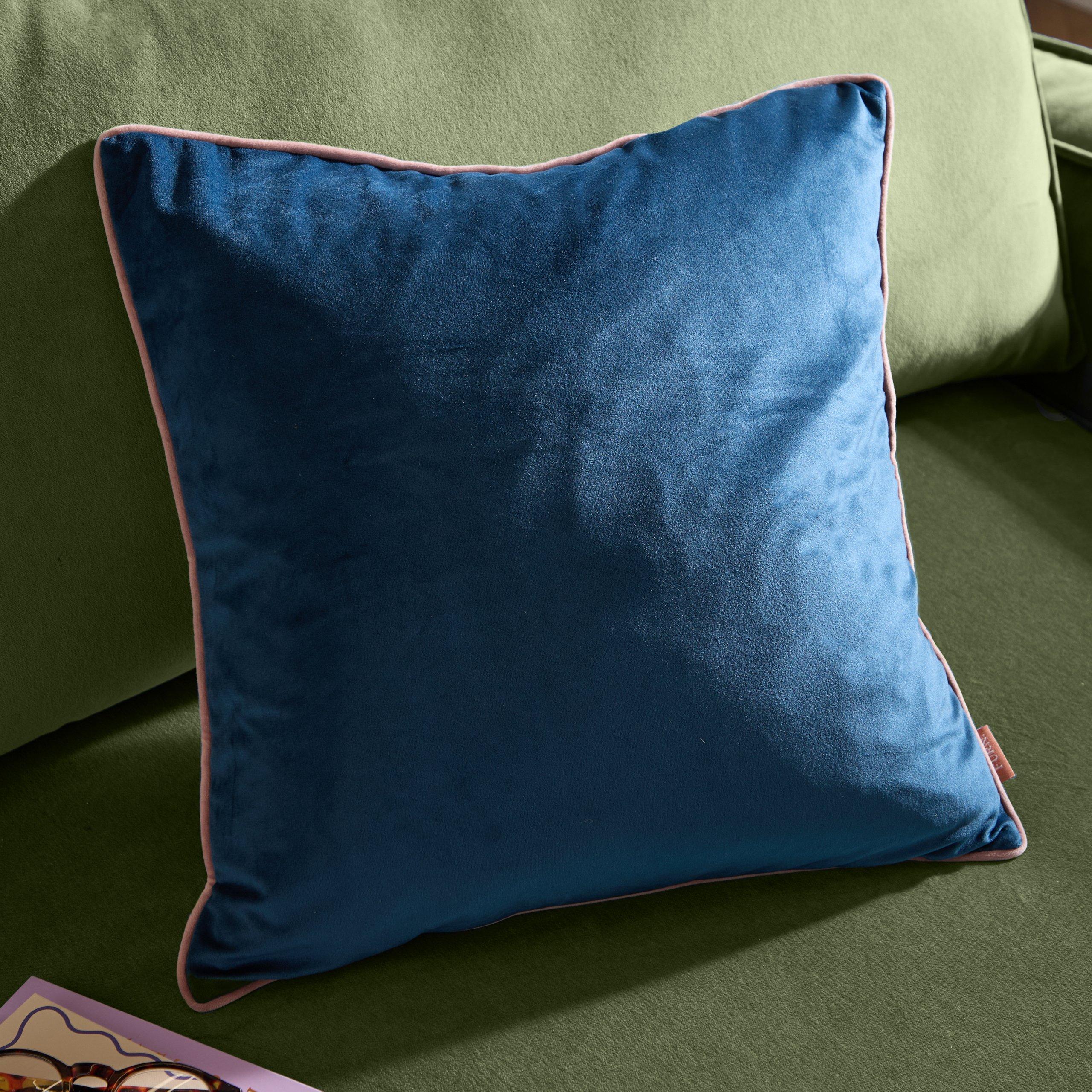 Petrol/Blush - Furn - Meridian Velvet Feather Filled Cushion - 2