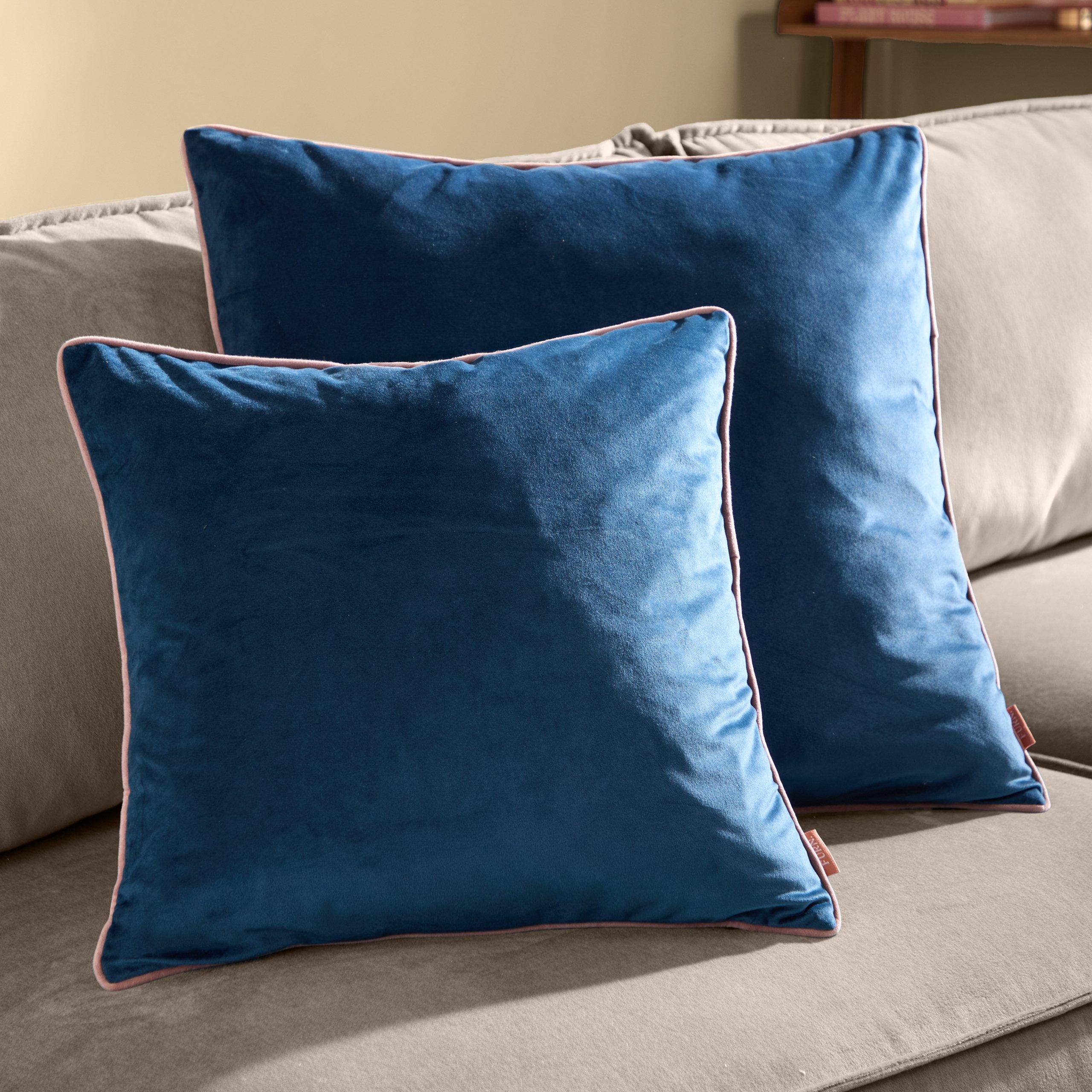 Petrol/Blush - Furn - Meridian Velvet Feather Filled Cushion - 6