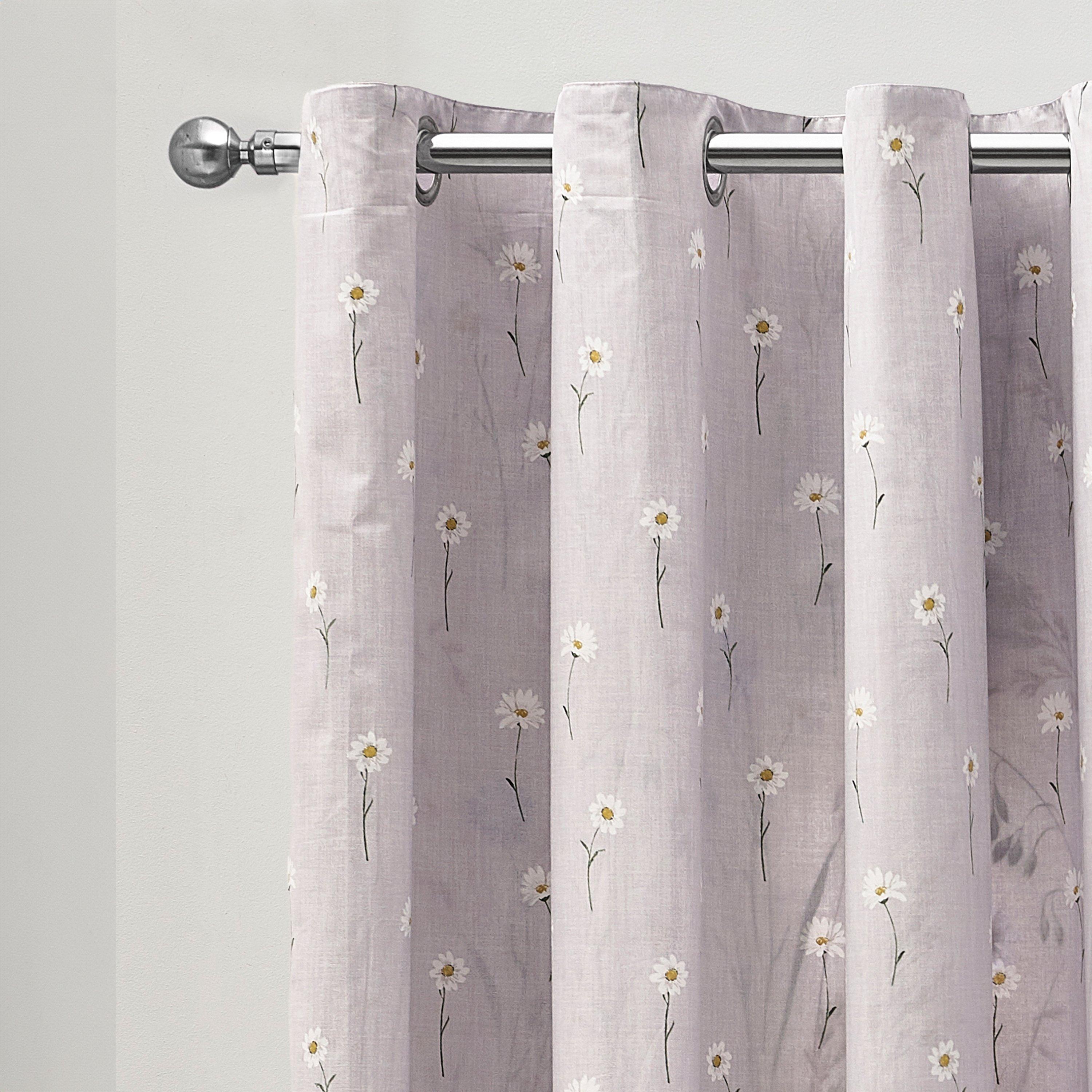 Lilac - Catherine Lansfield - Grasmere Floral Fully Reversible Eyelet Curtains - 2
