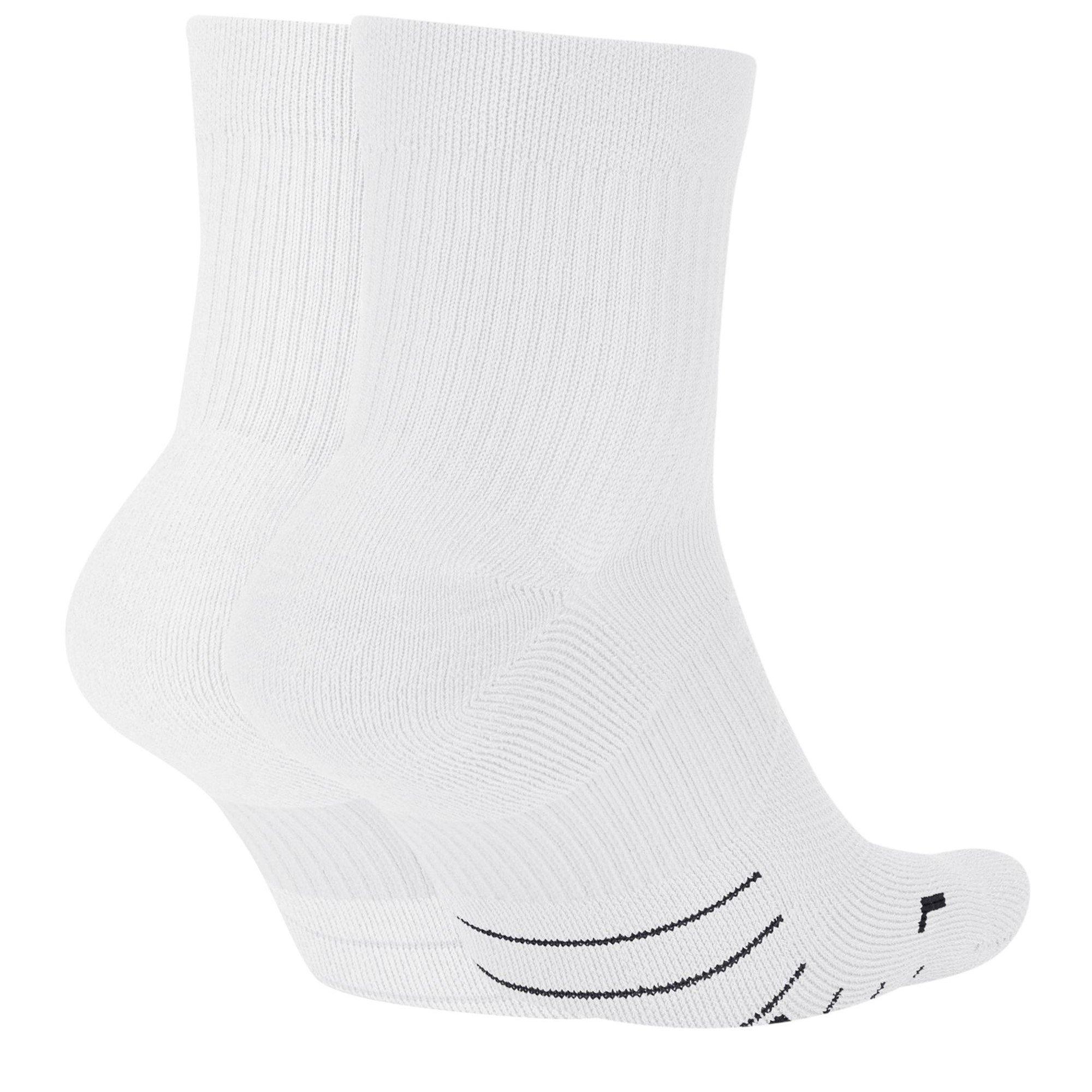 White/Black - Nike - Multiplier Running Mens Ankle Socks 2 Pack - 2