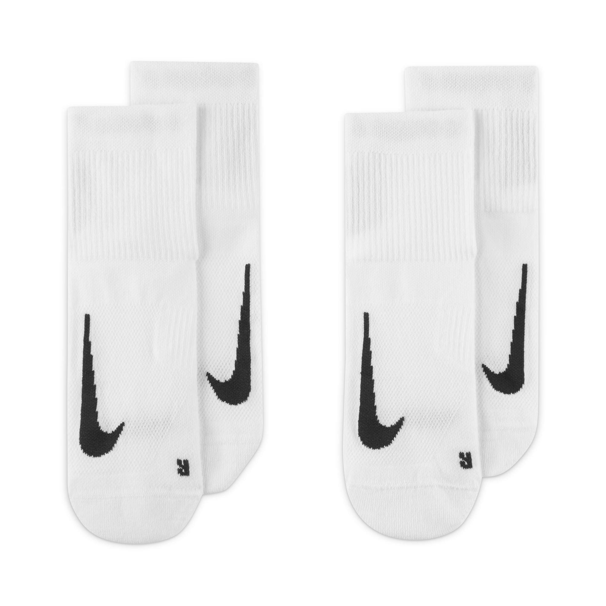 White/Black - Nike - Multiplier Running Mens Ankle Socks 2 Pack - 3