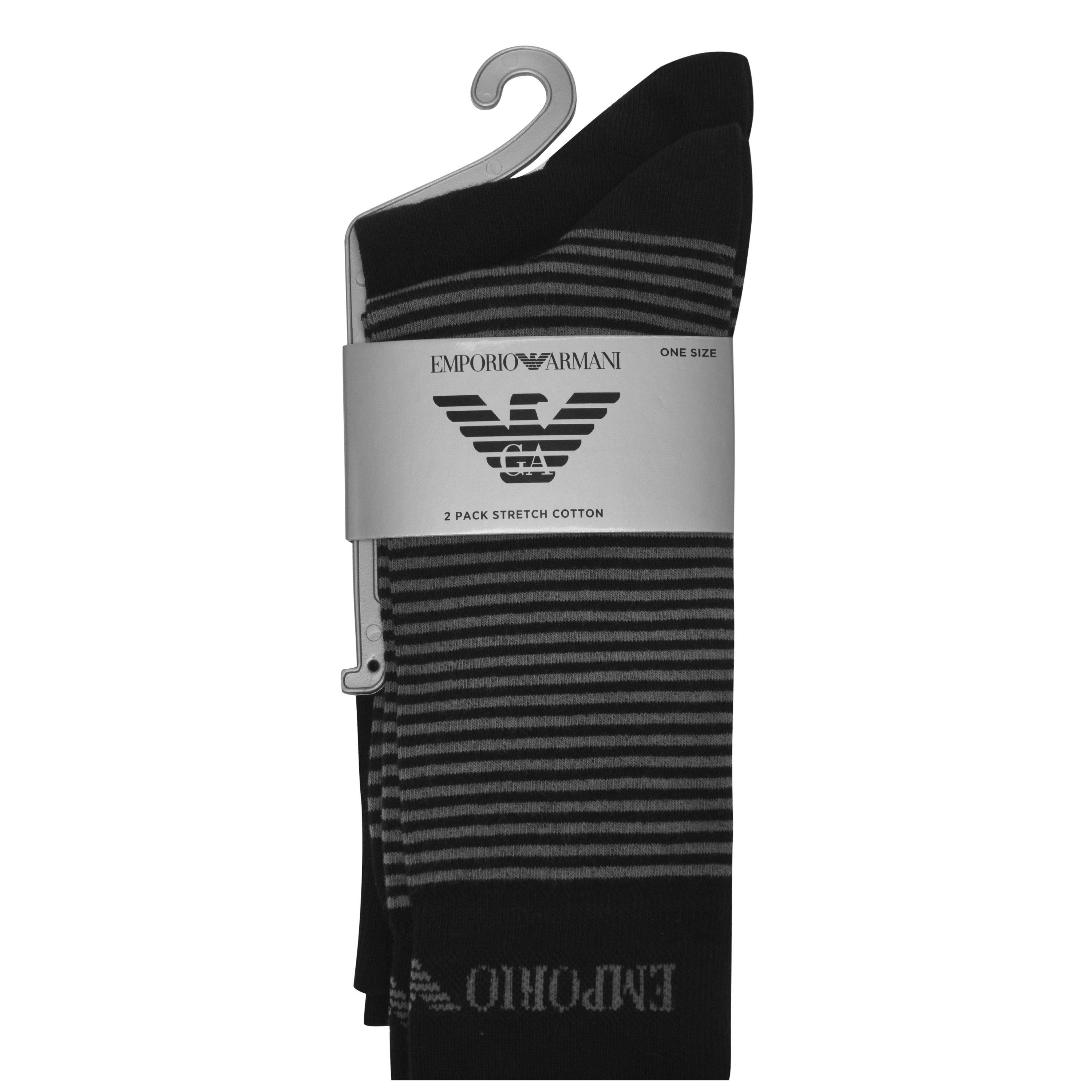 Black 00220 - Emporio Armani - 2 Pack Cotton Socks - 1