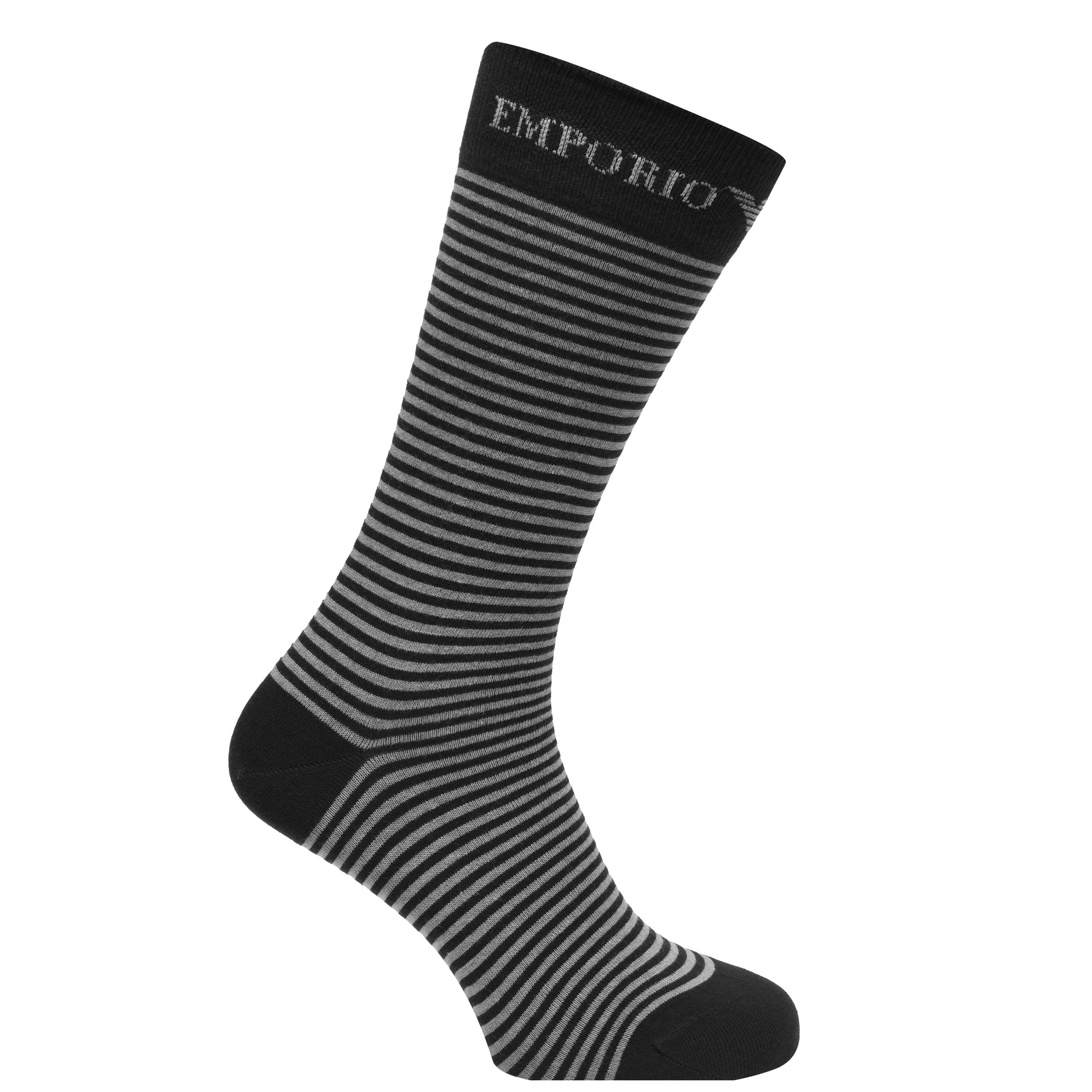 Nvy/Stripe00135 - Emporio Armani - 2 Pack Cotton Socks - 3