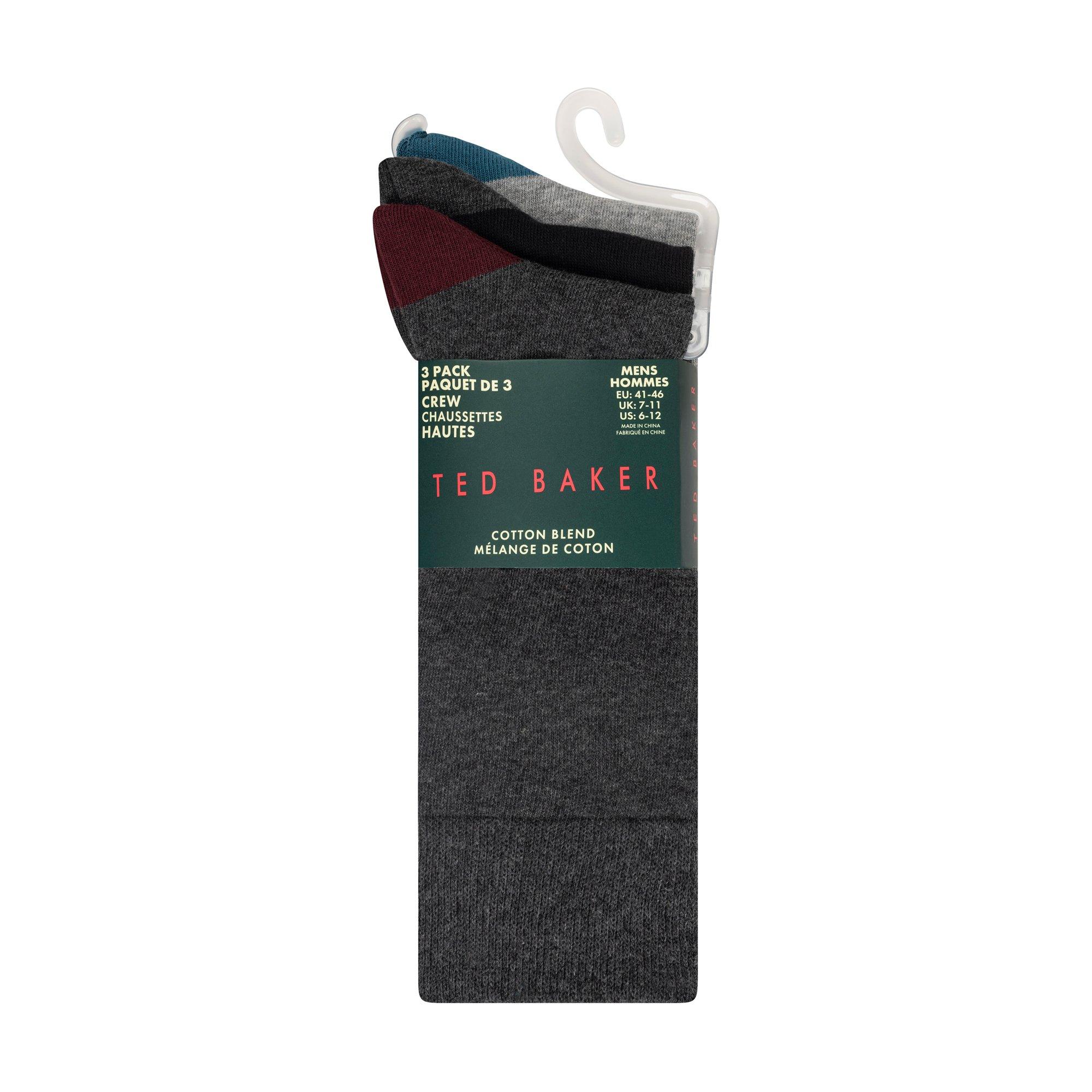 Char/Blk/Gry HT - Ted Baker - Men's Formal Crew Socks - 2