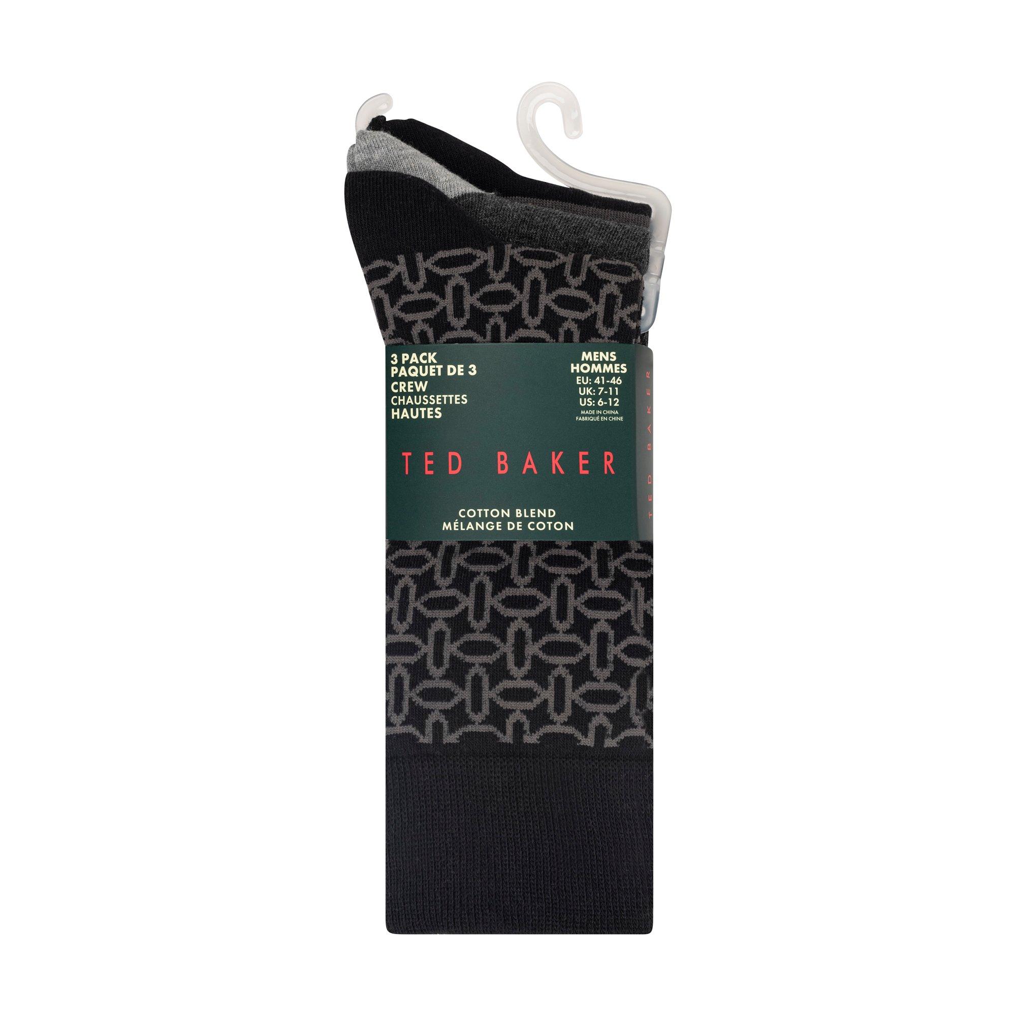 Blk Strp Mix - Ted Baker - Men's Formal Crew Socks - 2
