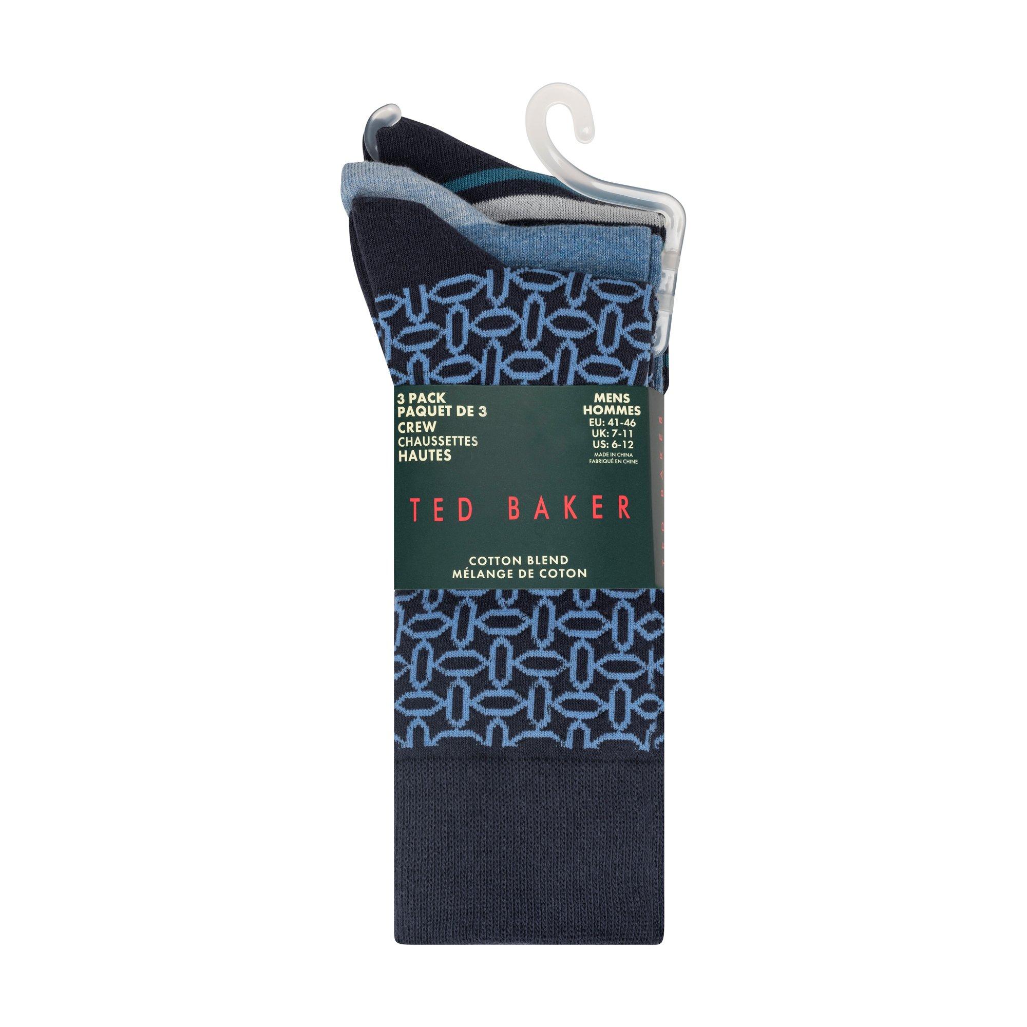 Ted Baker Men's Formal Crew Socks - Blue Mix - Mens 7-11