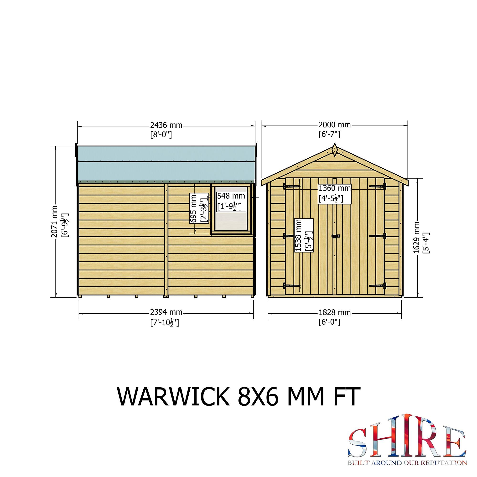 Wood - Shire - Warwick Double Door Shed - 4