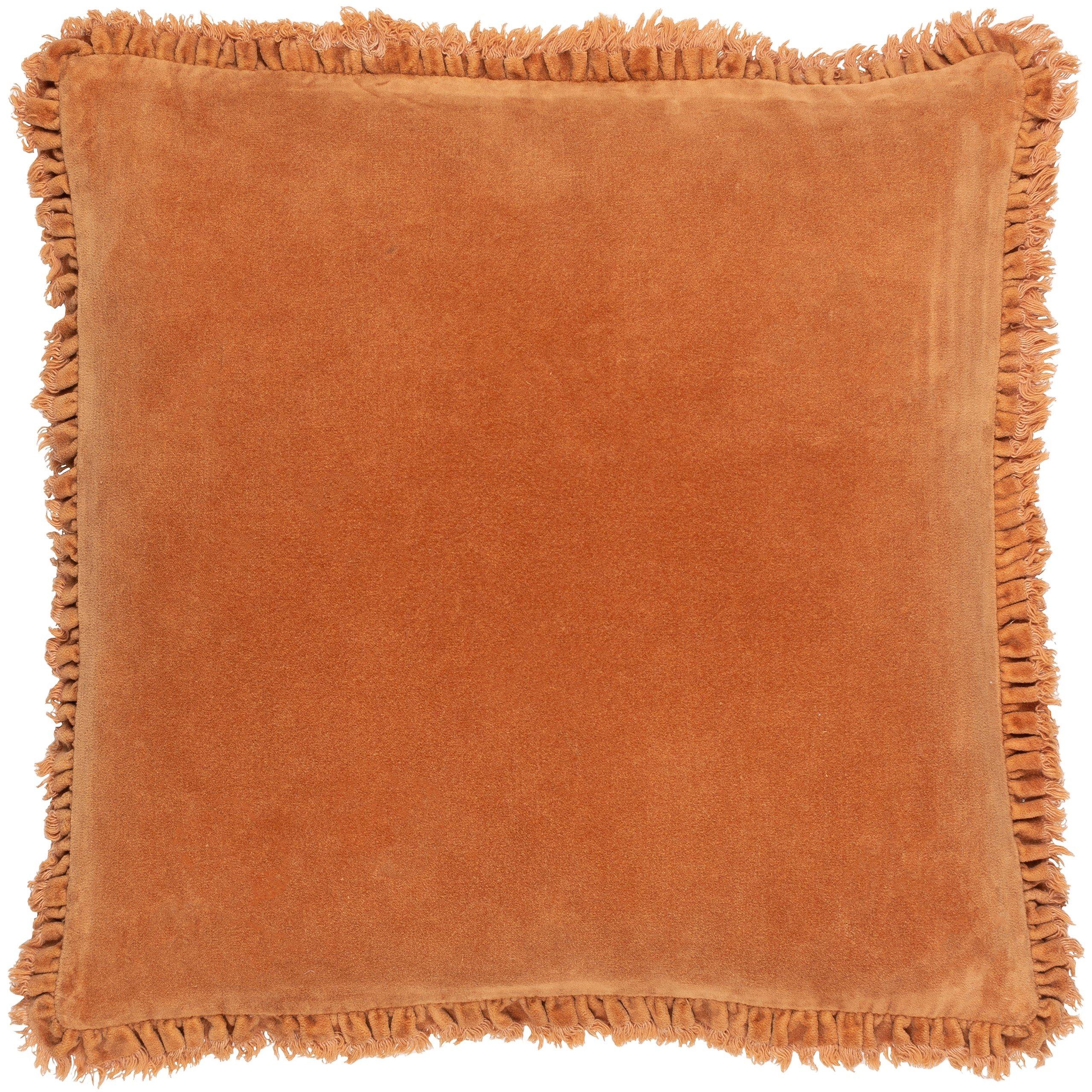 Rust - Yard - Bertie Cotton Velvet Feather Filled Cushion - 3