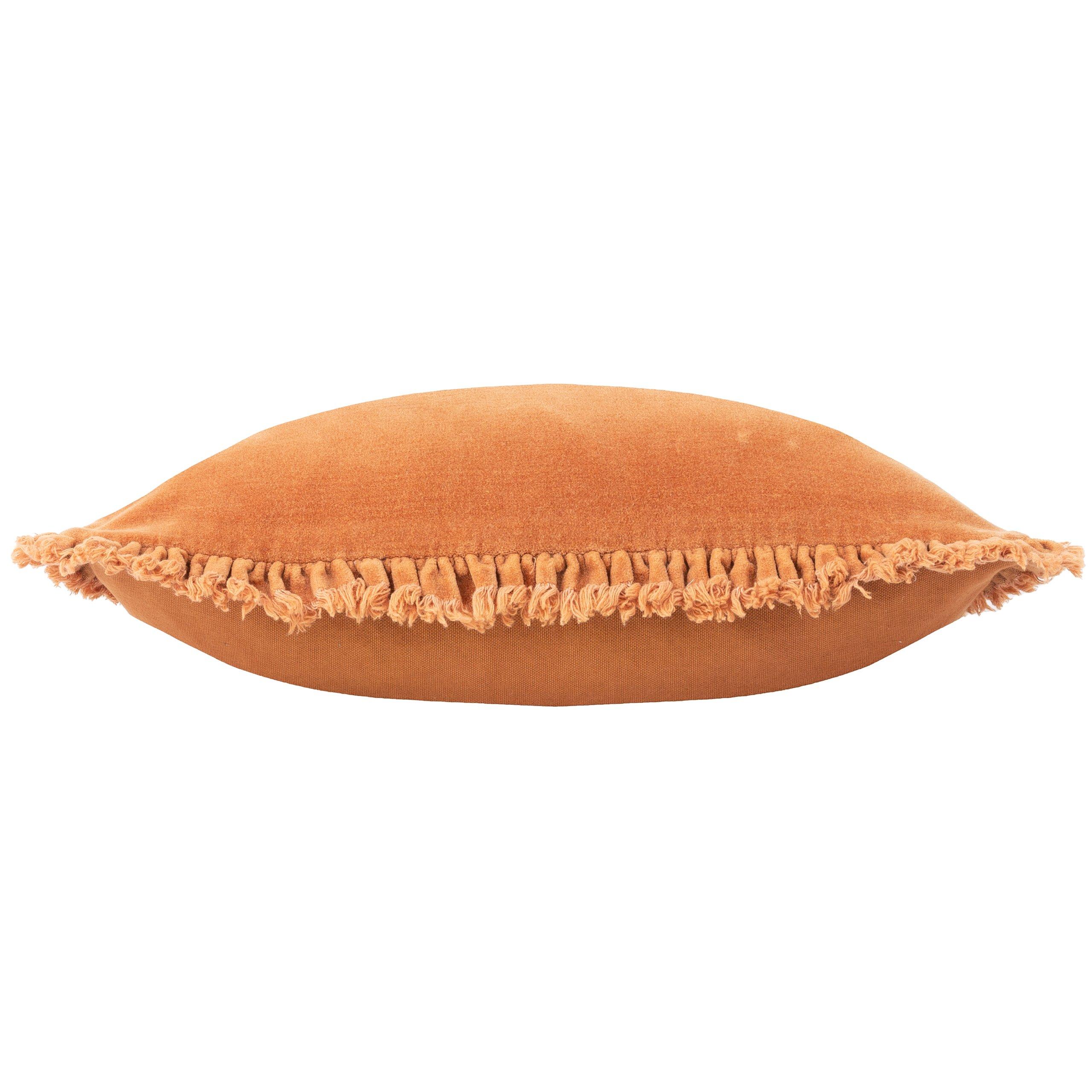 Rust - Yard - Bertie Cotton Velvet Feather Filled Cushion - 5