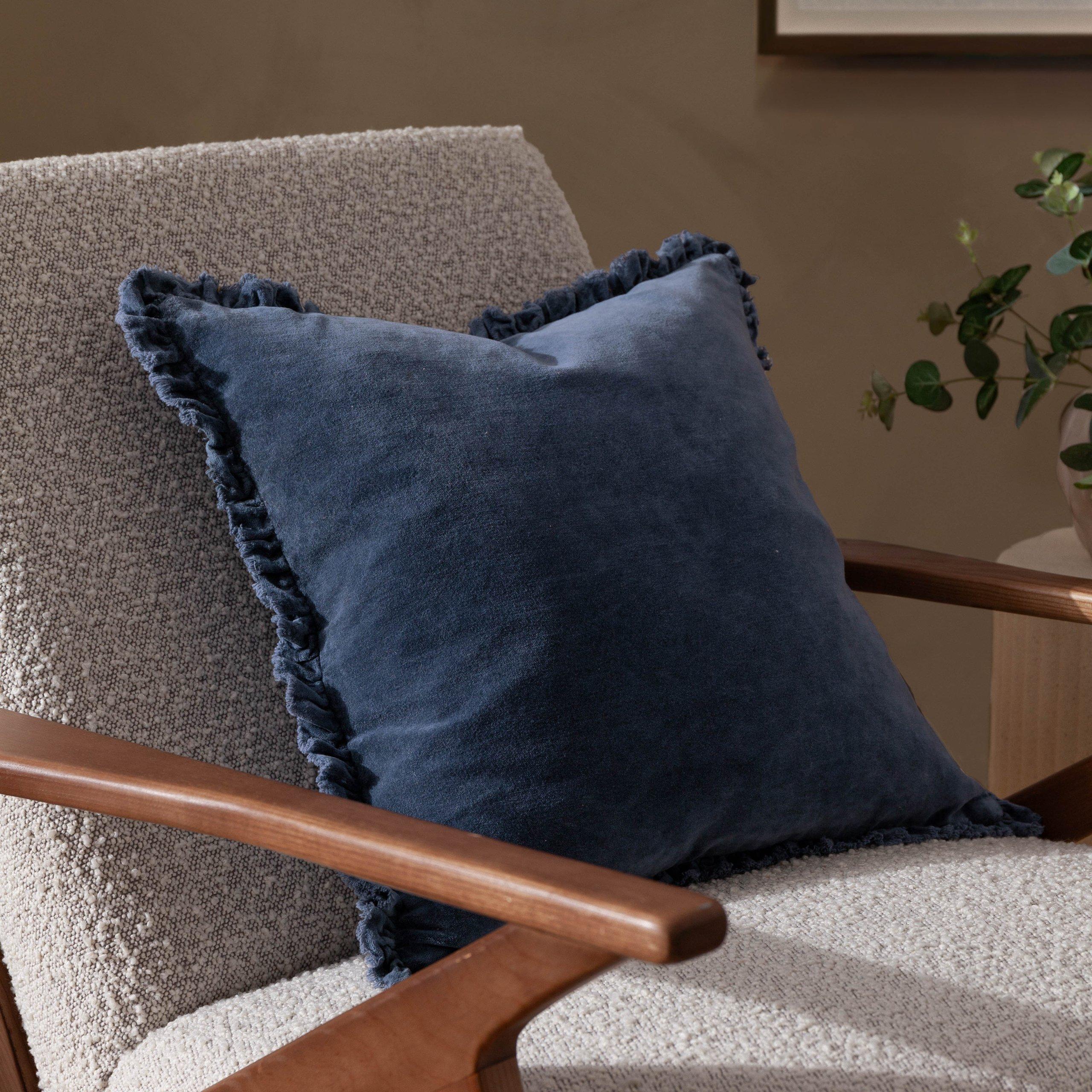 Ink - Yard - Bertie Cotton Velvet Feather Filled Cushion - 2