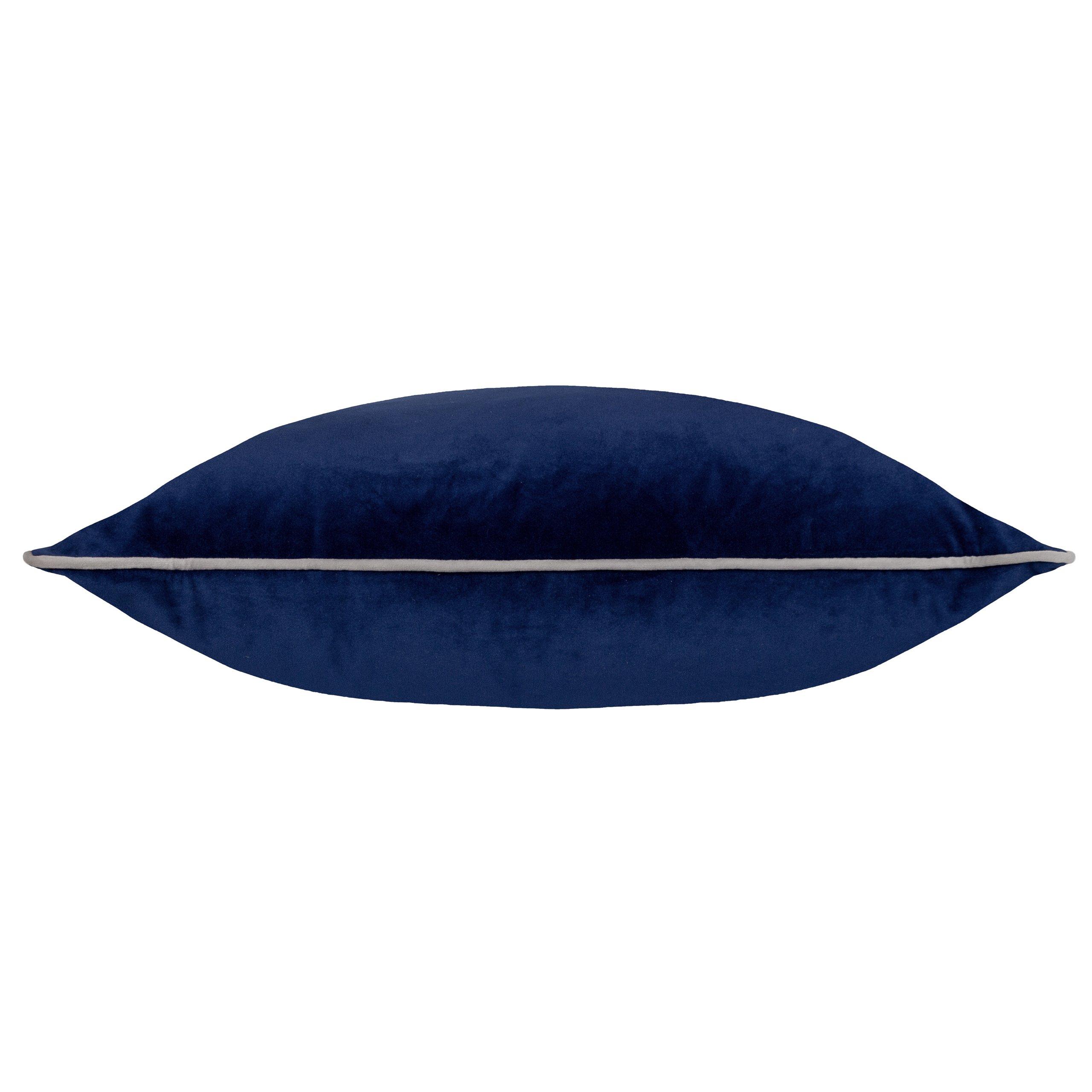 Navy/Silver - Furn - Meridian Velvet Fibre Filled Cushion - 4