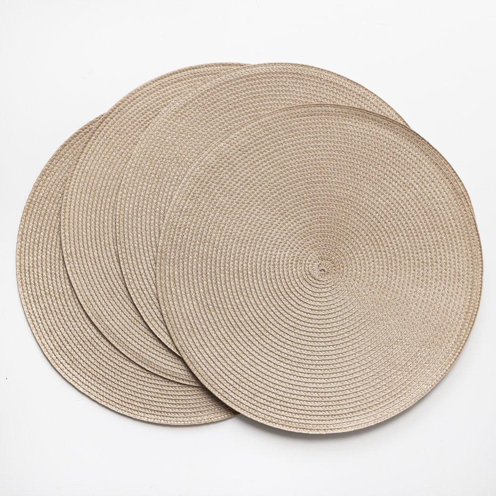 Hazel - D C Fix - Wipe Clean Round Weave Placemats Hazel - 2