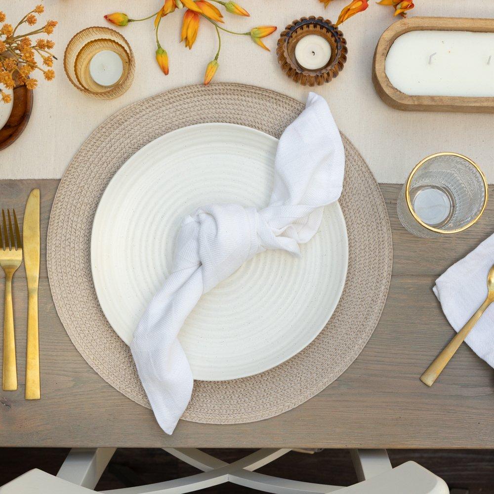 Hazel - D C Fix - Wipe Clean Round Weave Placemats Hazel - 5