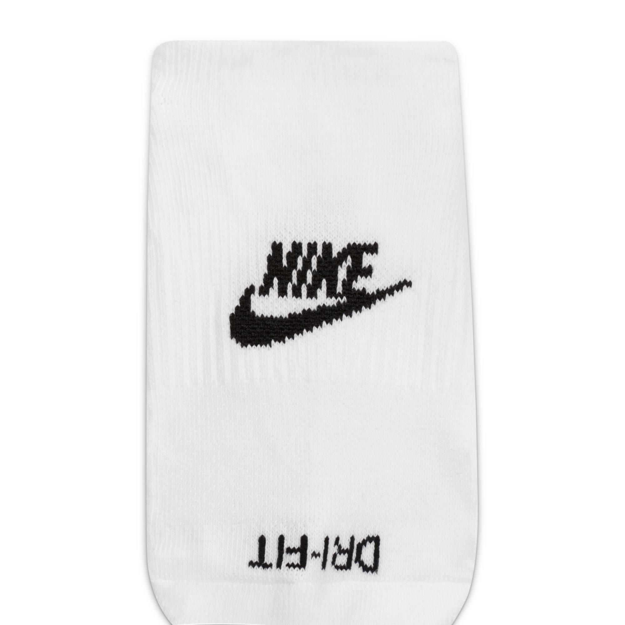 Blanc/Noir - Nike - Everyday Plus Cushioned Nike Footie 3pk Socks - 2
