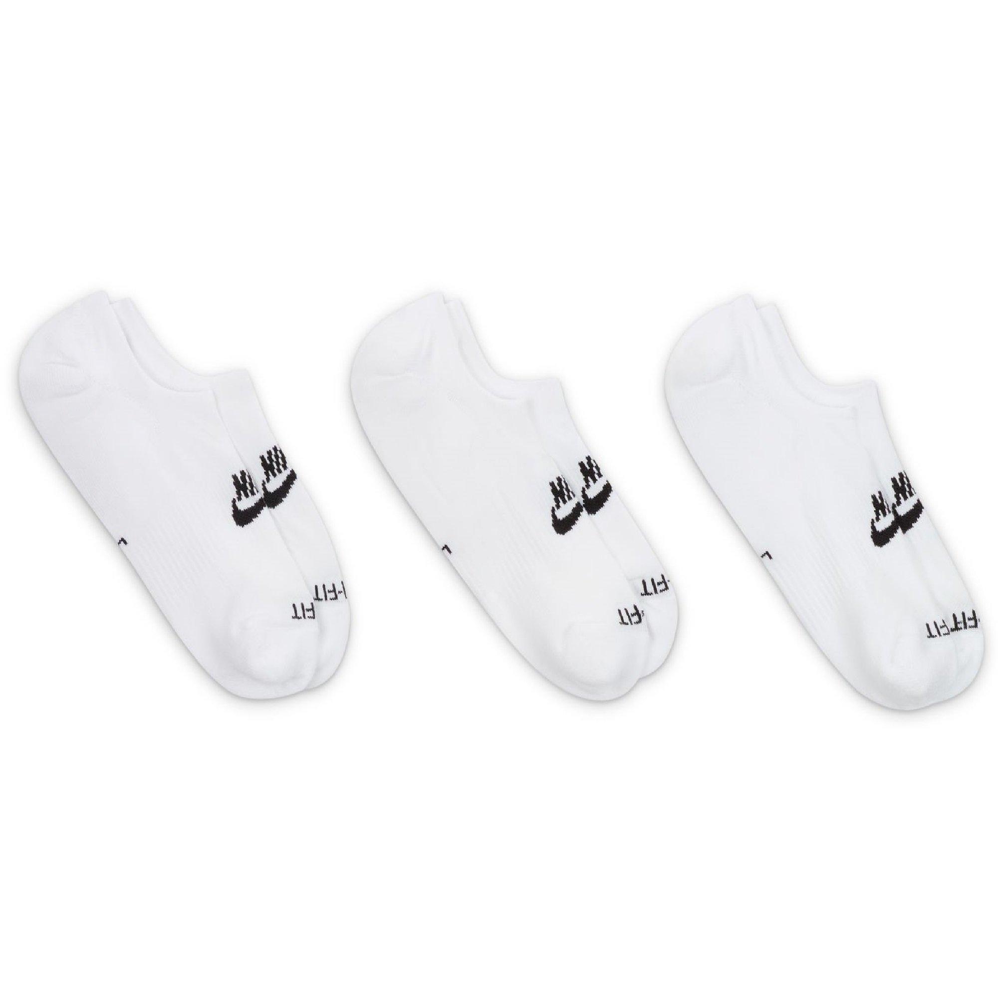 Blanc/Noir - Nike - Everyday Plus Cushioned Nike Footie 3pk Socks - 4