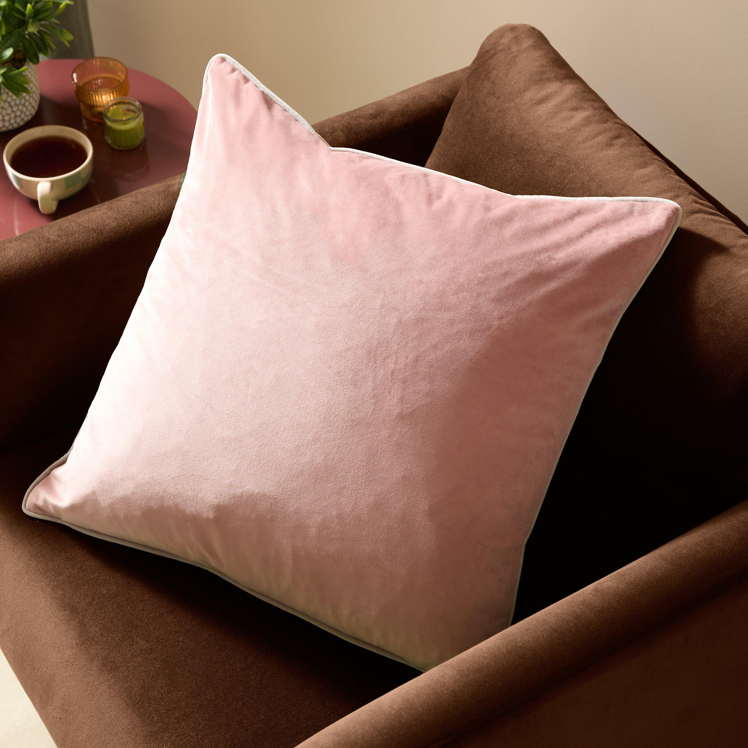 Blush/Grey - Furn - Meridian Velvet Feather Filled Cushion - 2